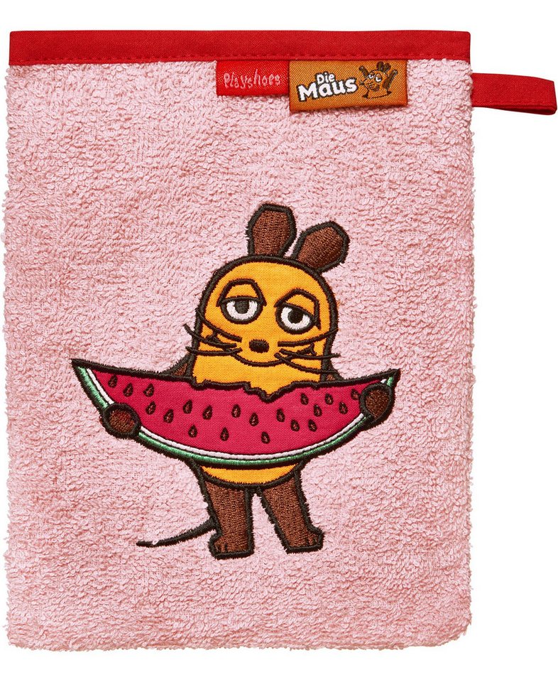 Playshoes Waschhandschuh Frottee-Waschhandschuh DIE MAUS Melone