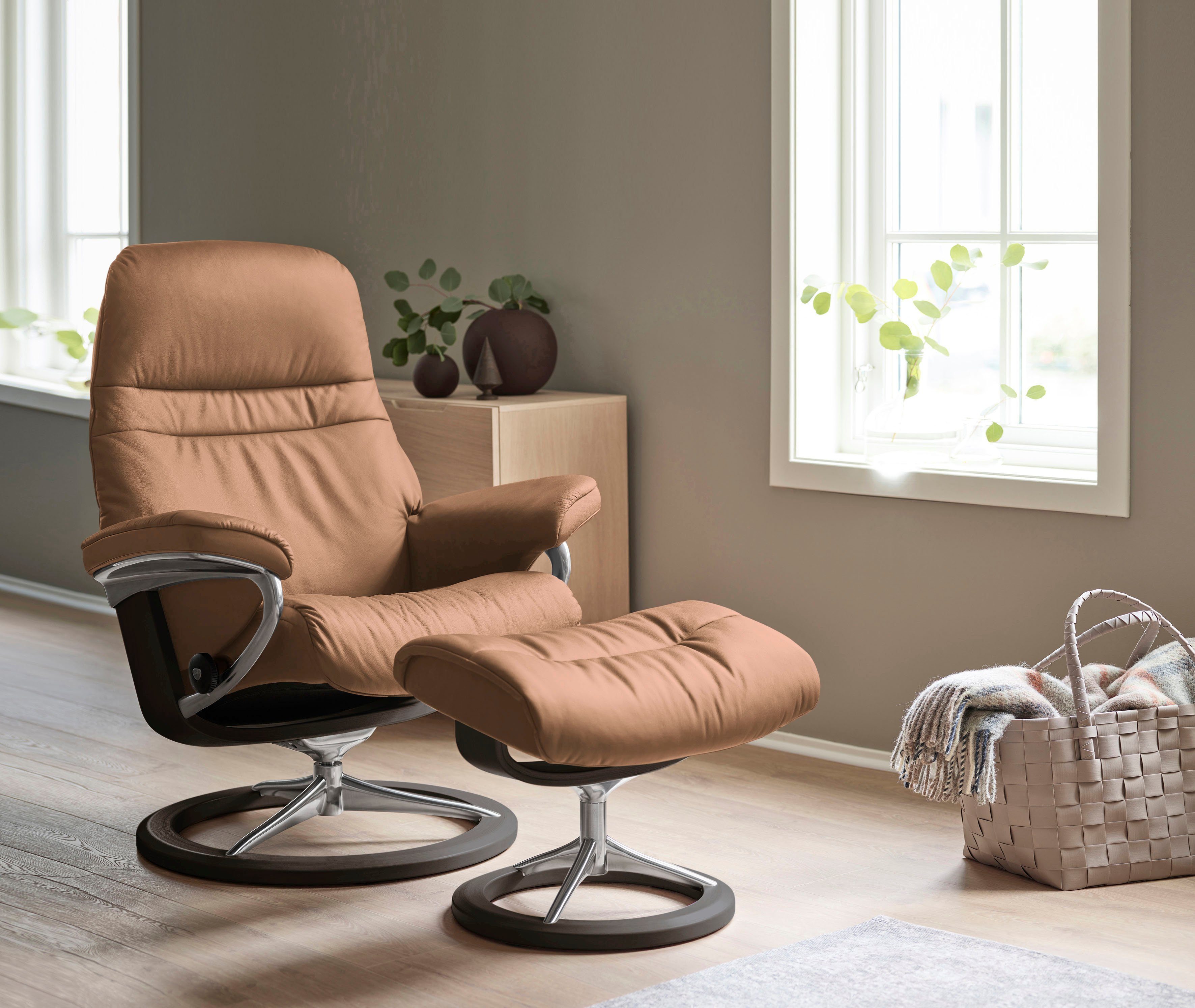 Wenge Relaxsessel Sunrise, Größe L, Gestell mit Base, Stressless® Signature