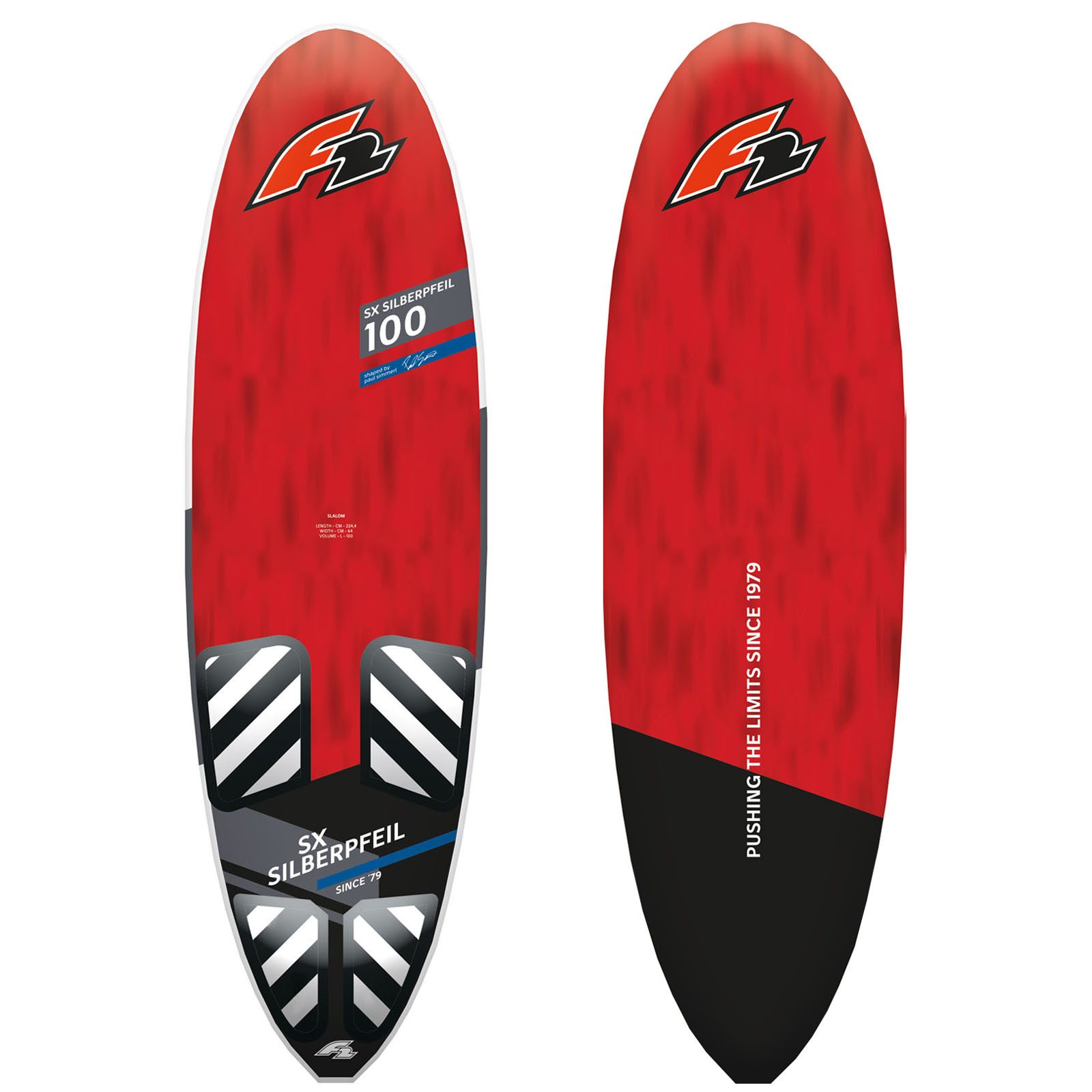 F2 Windsurfboard F2 Sale Windsurfboard Silberpfeil 115L Rot/Schwarz