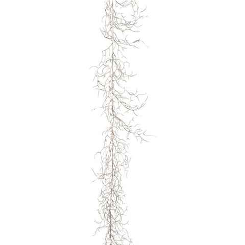 Winterliche Kunstpflanze Weihnachtsdeko, Weihnachtsgirlande Dornen, Creativ deco, Girlande, champagnerfarben, Länge 184 cm