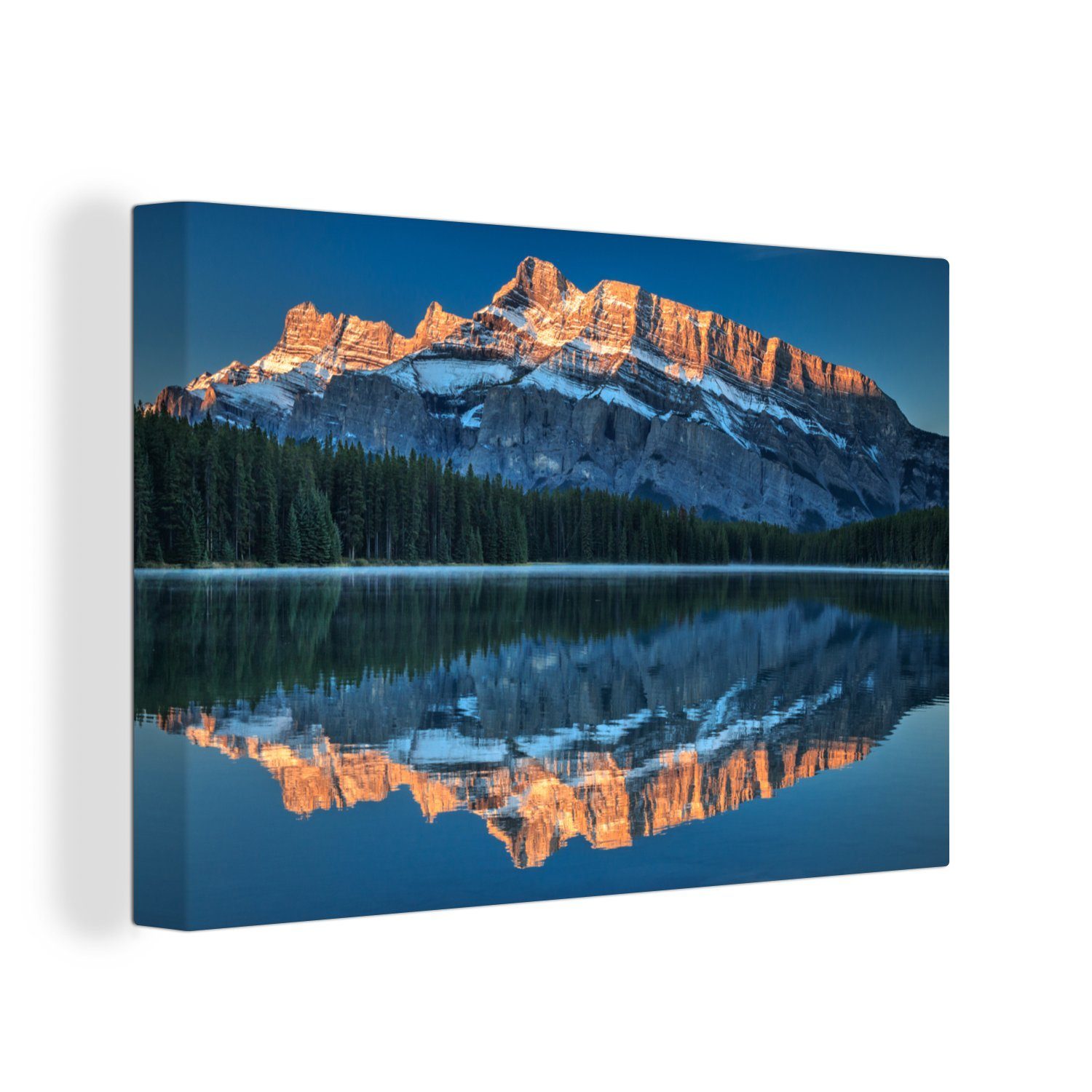 OneMillionCanvasses® Leinwandbild Großer Berg im Banff-Nationalpark in Kanada, (1 St), Wandbild Leinwandbilder, Aufhängefertig, Wanddeko, 30x20 cm