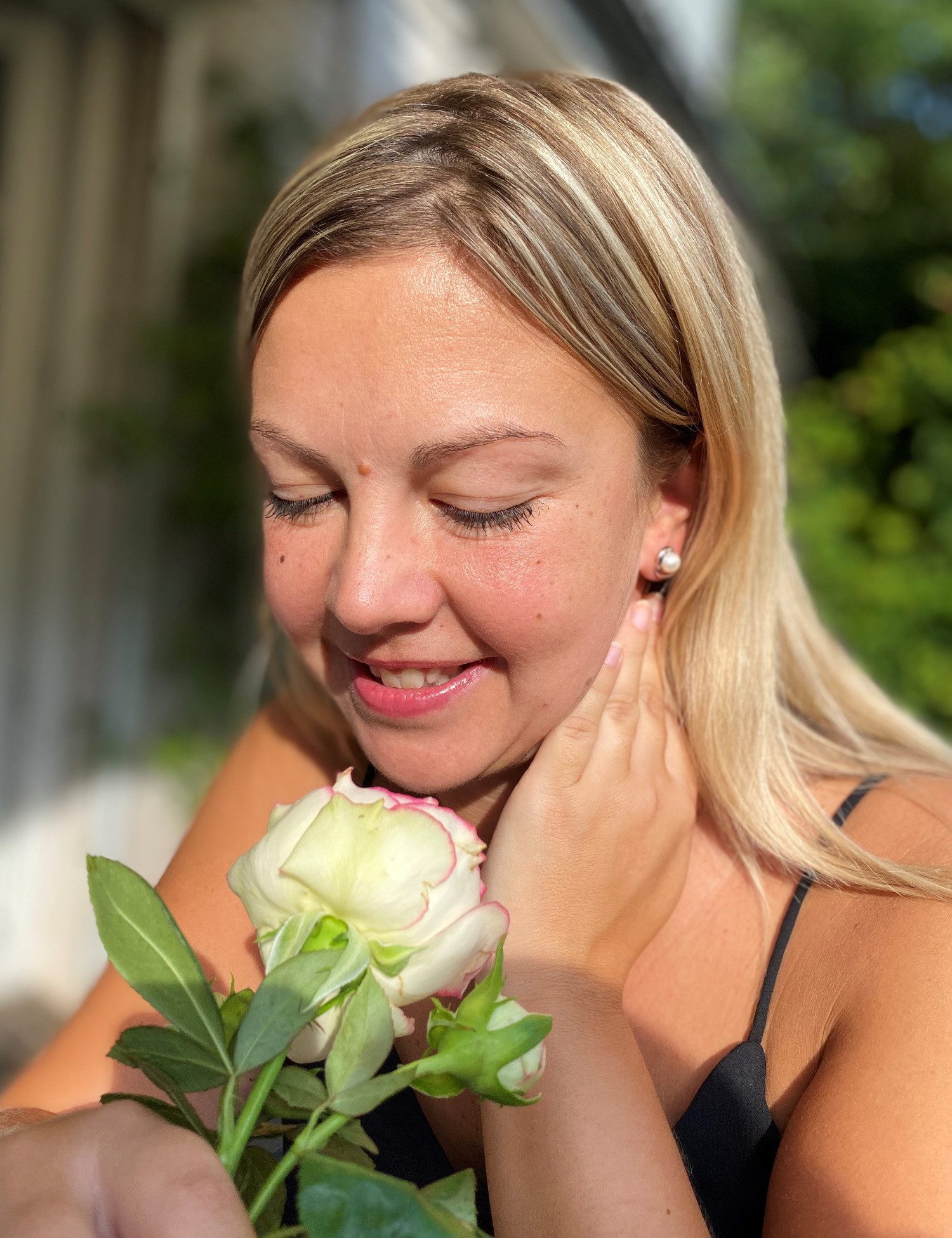 Gaura Pearls Ohrstecker-Set Modern echte Perle weiß rund 7-7.5 mm, Einfassu günstig online kaufen