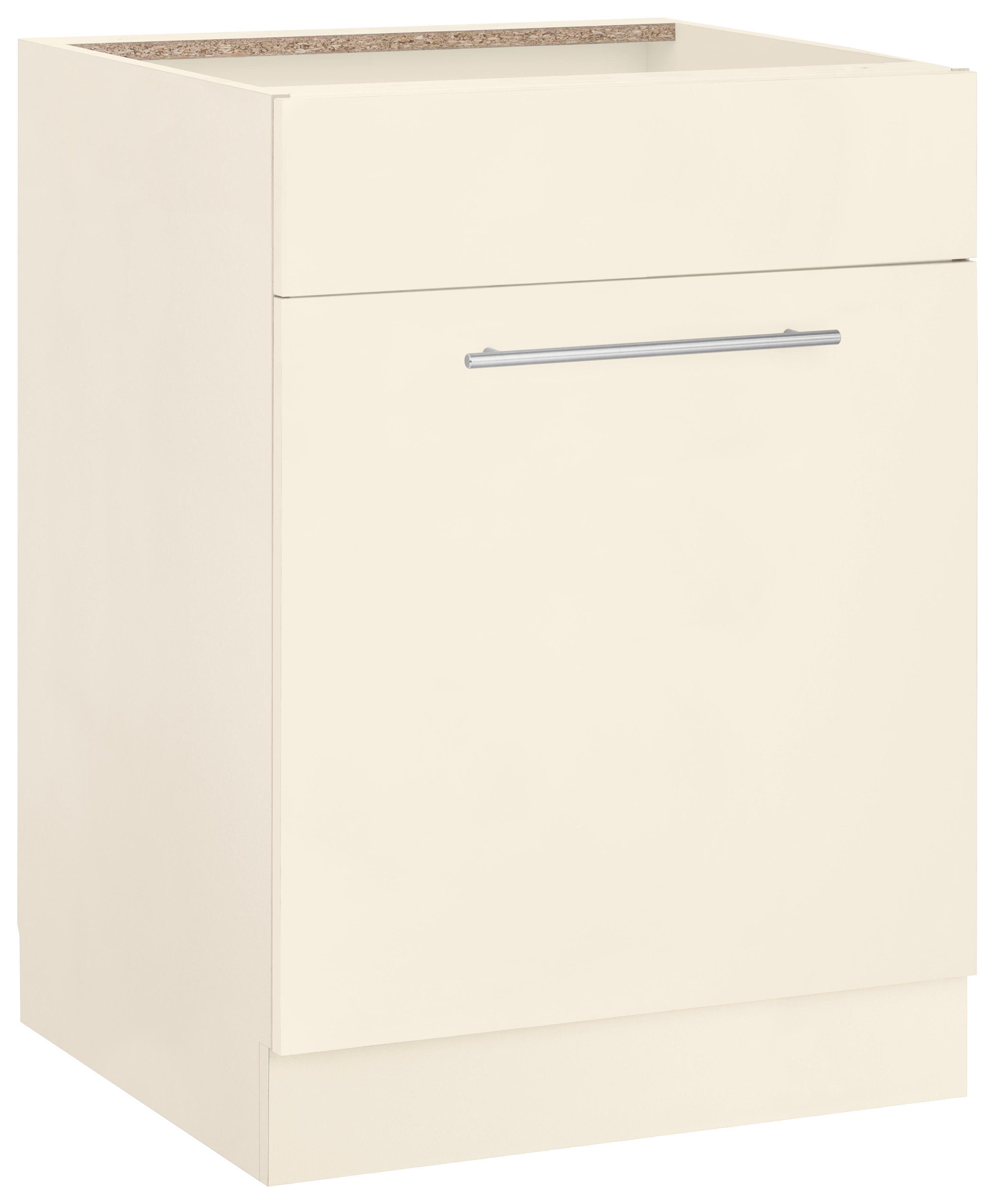 wiho Küchen Spülenschrank Flexi2 Breite 60 cm vanillefarben/vanillefarben