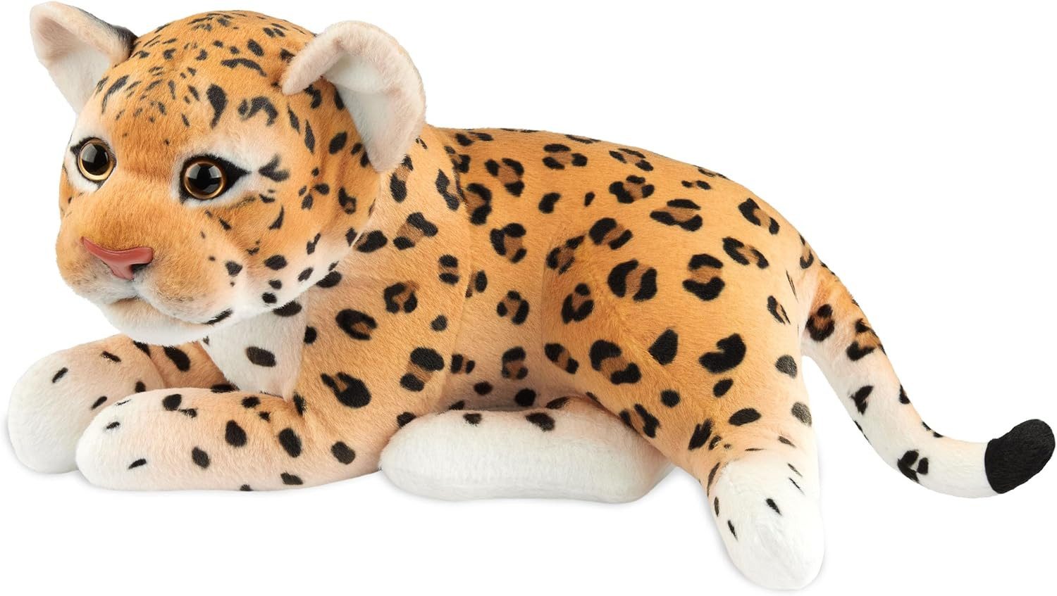 BRUBAKER Kuscheltier Leopard - 30 cm Stofftier - Baby Plüschtier (1-St., Raubkatze Liegend), Kinder Plüsch Spielzeug