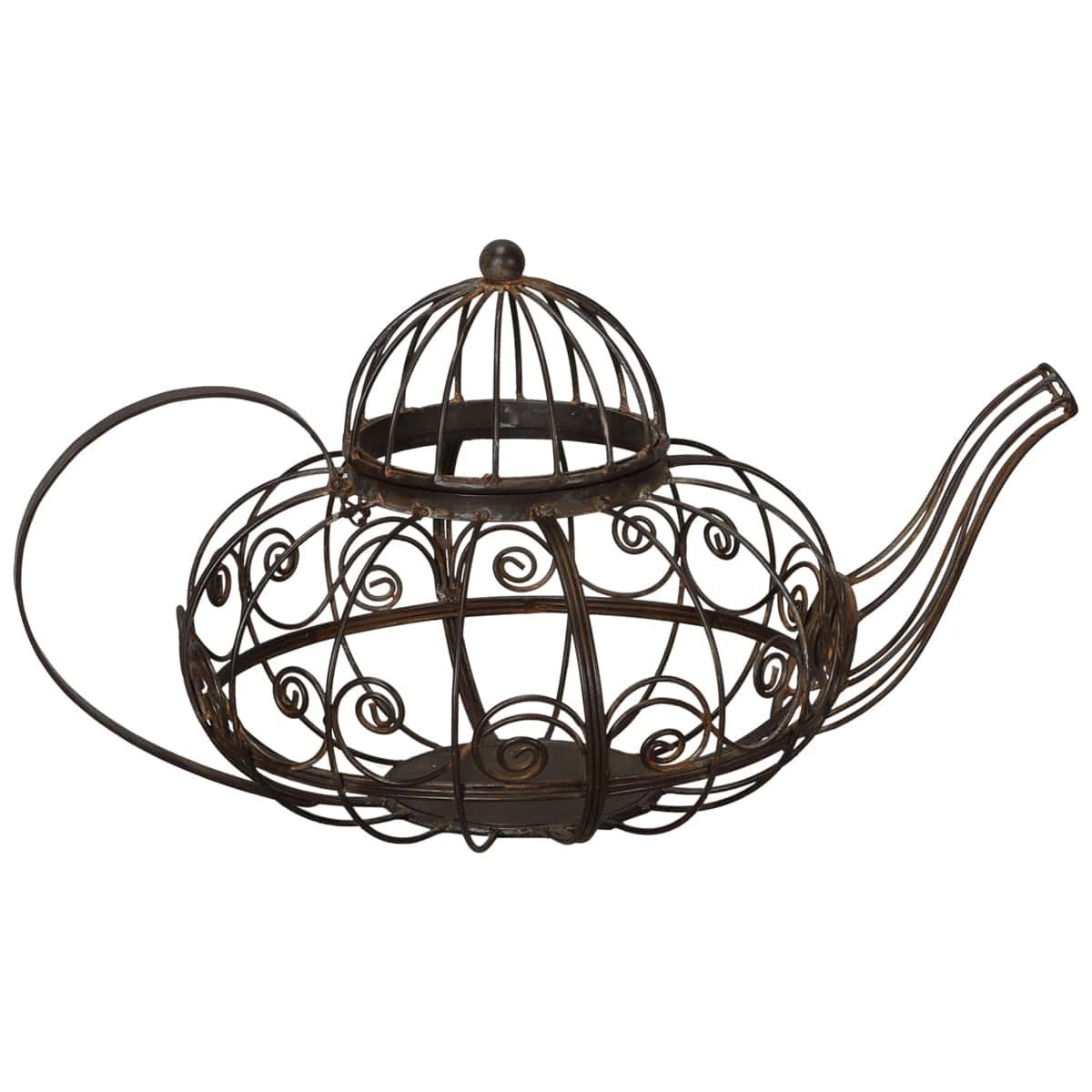 matches21 HOME & HOBBY Blumentopf Pflanztopf Teekanne Braun (1 St), Wetterfest, Witterungsbeständig