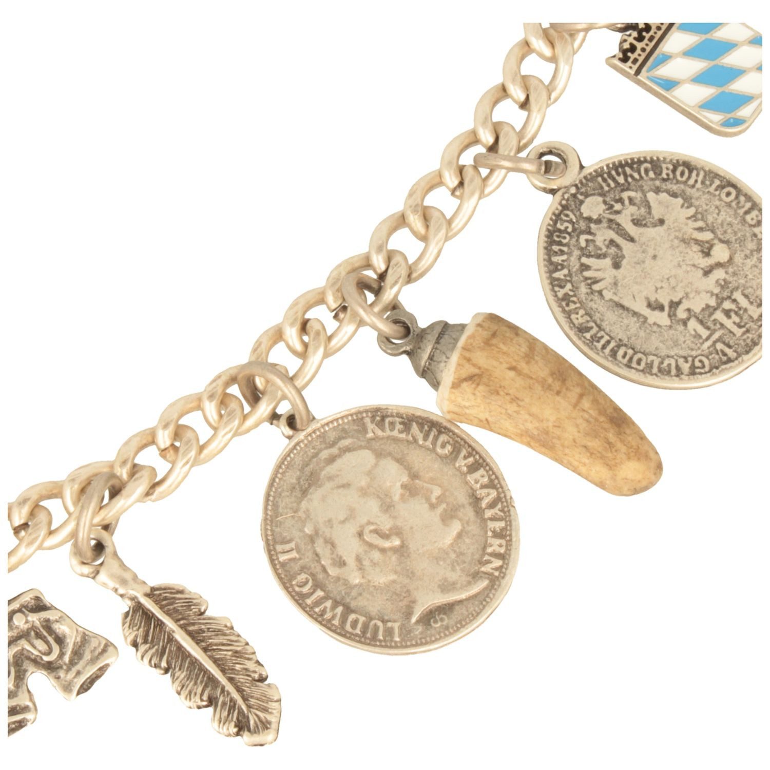 Breiter Hosenkette, Trachten-Charivari mit bayerischen Motiven