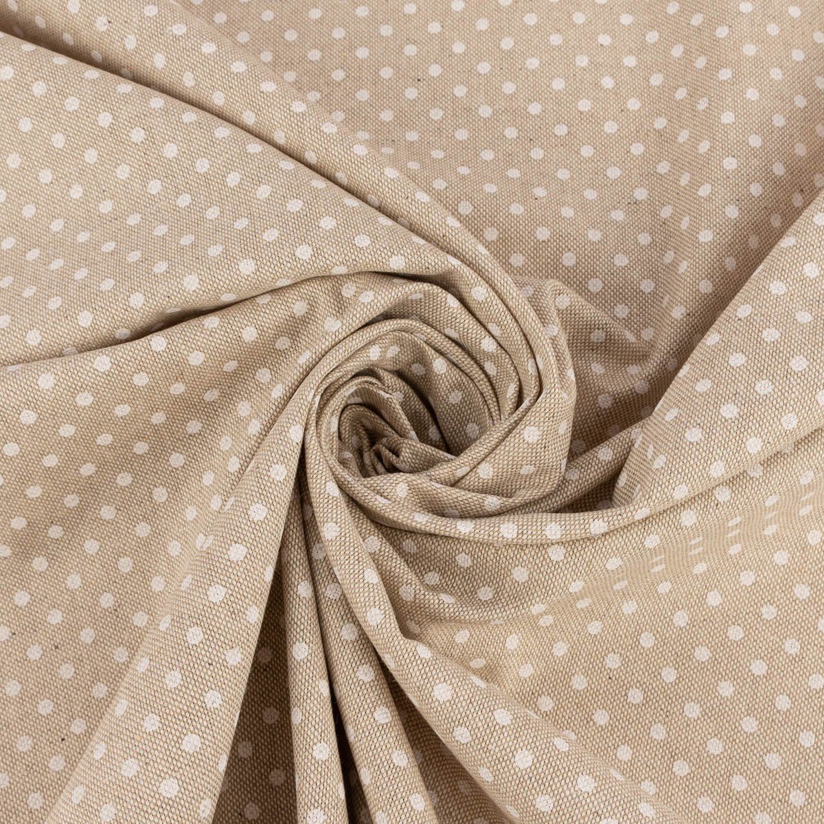 SCHÖNER LEBEN. Tischdecke Tischdecke Leinenlook Basic Dot Pünktchen natur div. Größen, handmade