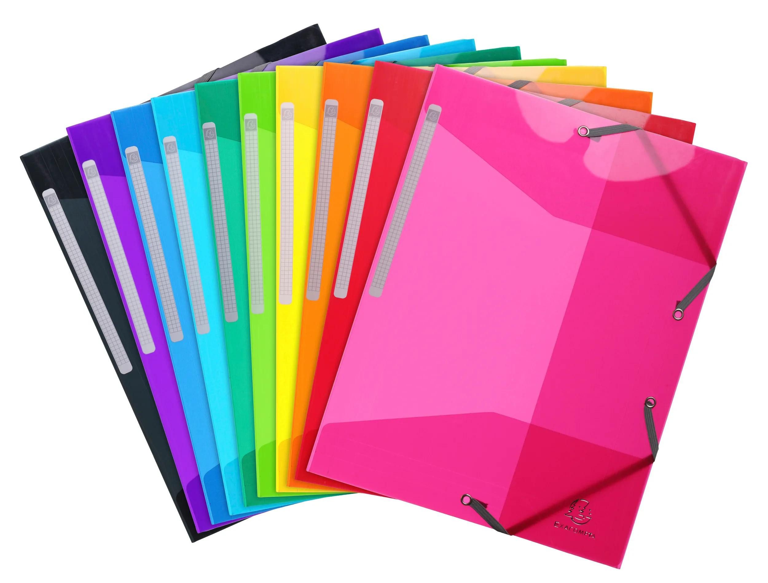 EXACOMPTA Organisationsmappe 30x Sammelmappe PP Iderama 3 Klappen mit Gümmizug A4, sortiert, 55670E, Mappen