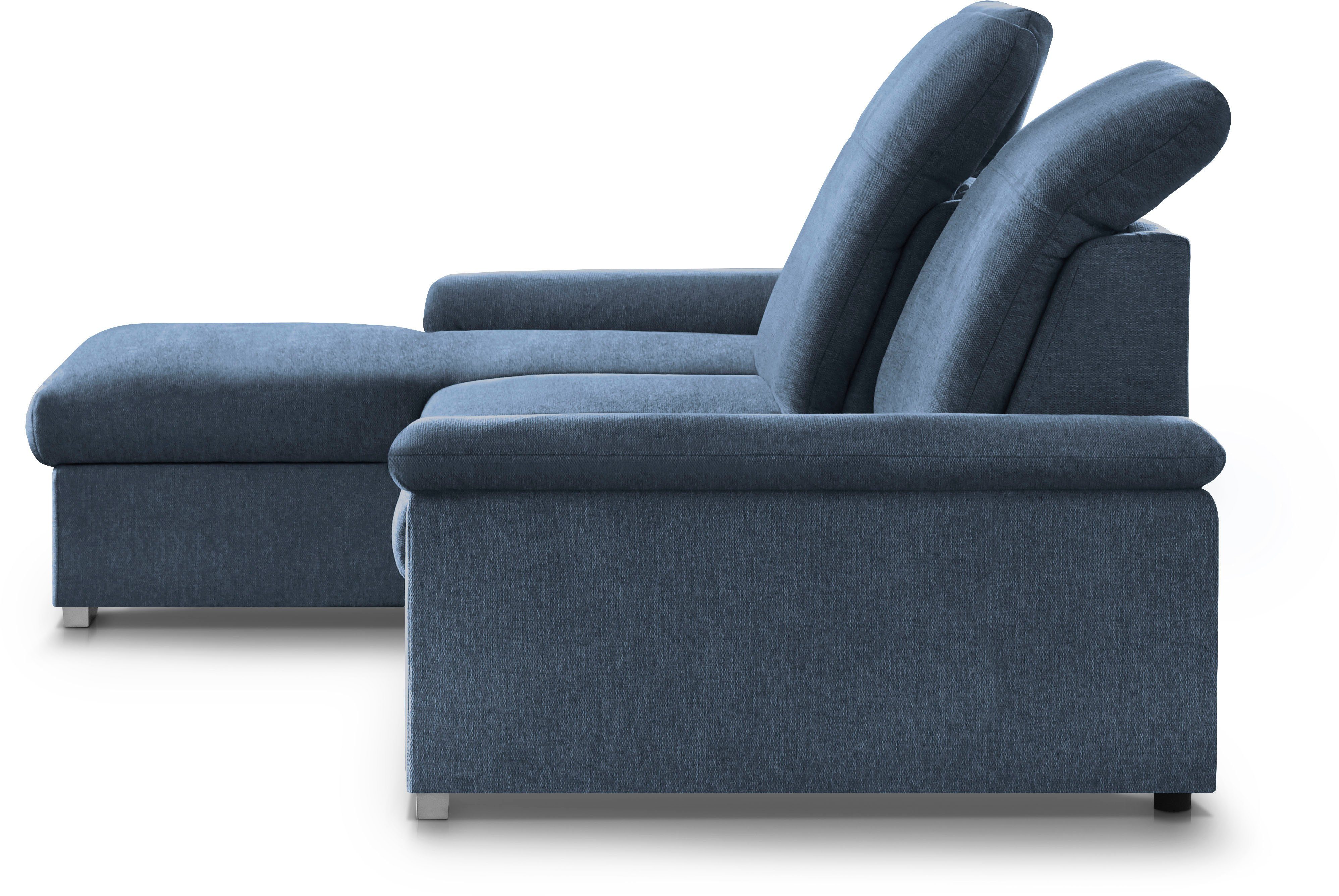 Bettkasten, Schlaffunktion, Sitztiefenverstellung Moli Kopfteilverstellung, Ecksofa jeans INTERIORS 2, CALIZZA