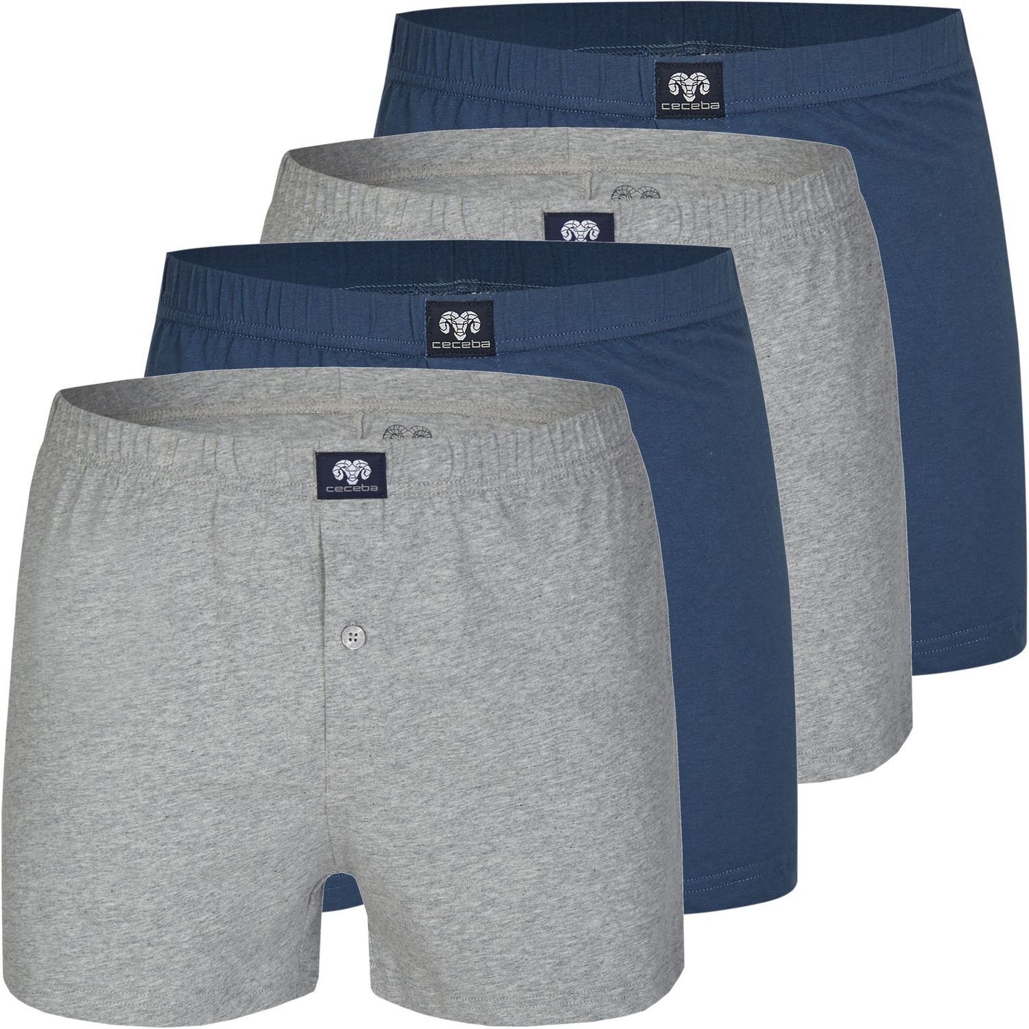 CECEBA Boxershorts 4 Ceceba Jersey Shorts Boxershorts Unterhosen Herren große Größen (1-St) mehrfarbig