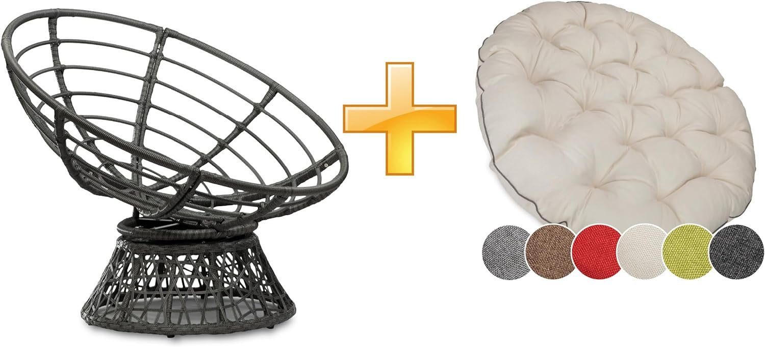 sunnypillow Rattanstuhl Papasansessel, Rattansessel mit Kissen rund Durchme günstig online kaufen