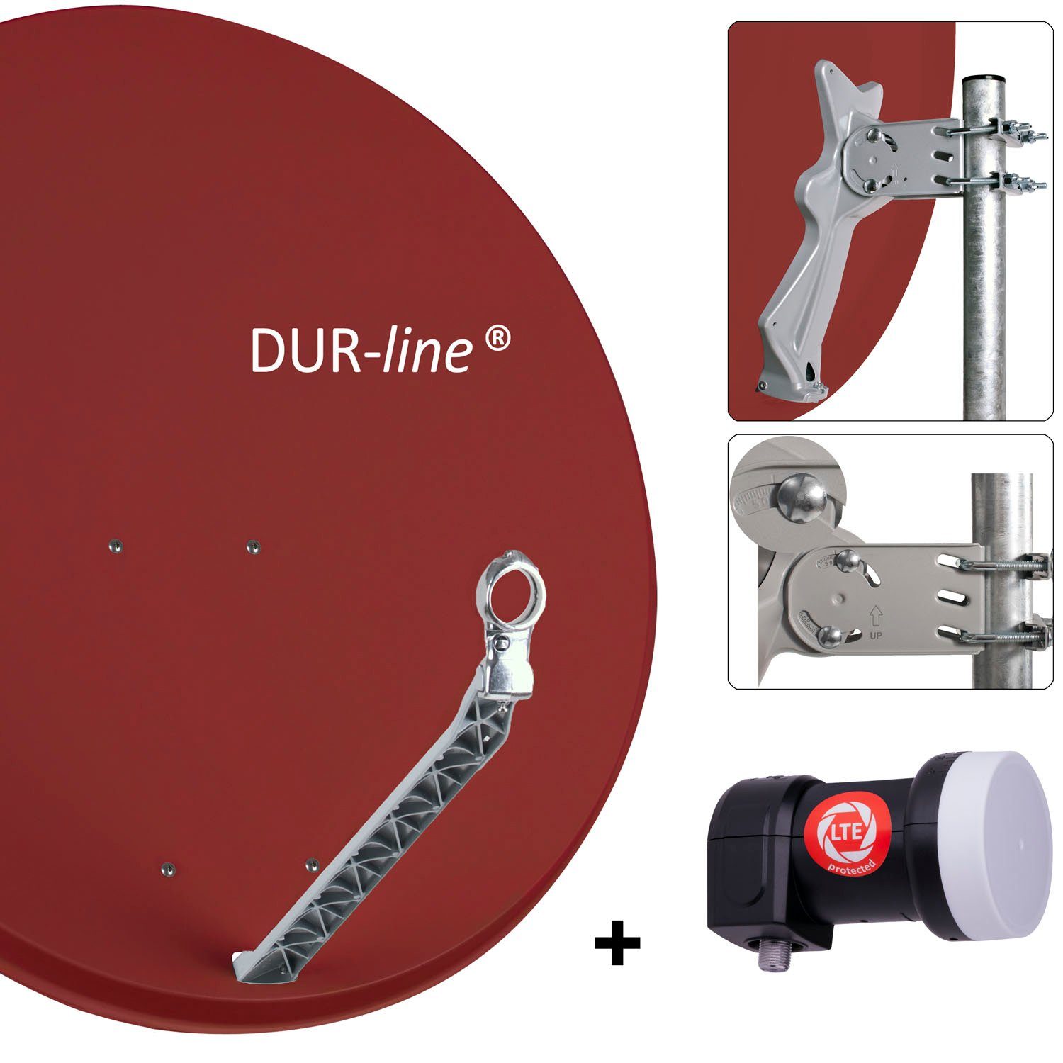 DUR-line DUR-line Select 85/90 R + +Ultra Single LNB - 1 Teilnehmer Set Sat-Spiegel