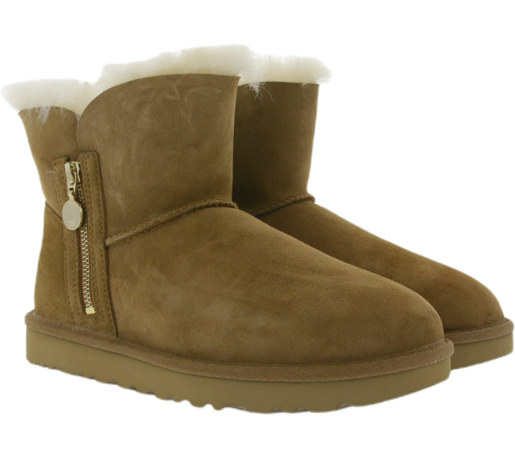 UGG »UGG Australia Damen Stiefel Echtleder-Boots W Bailey Zip-Mini Boots  Braun« Stiefel online kaufen | OTTO