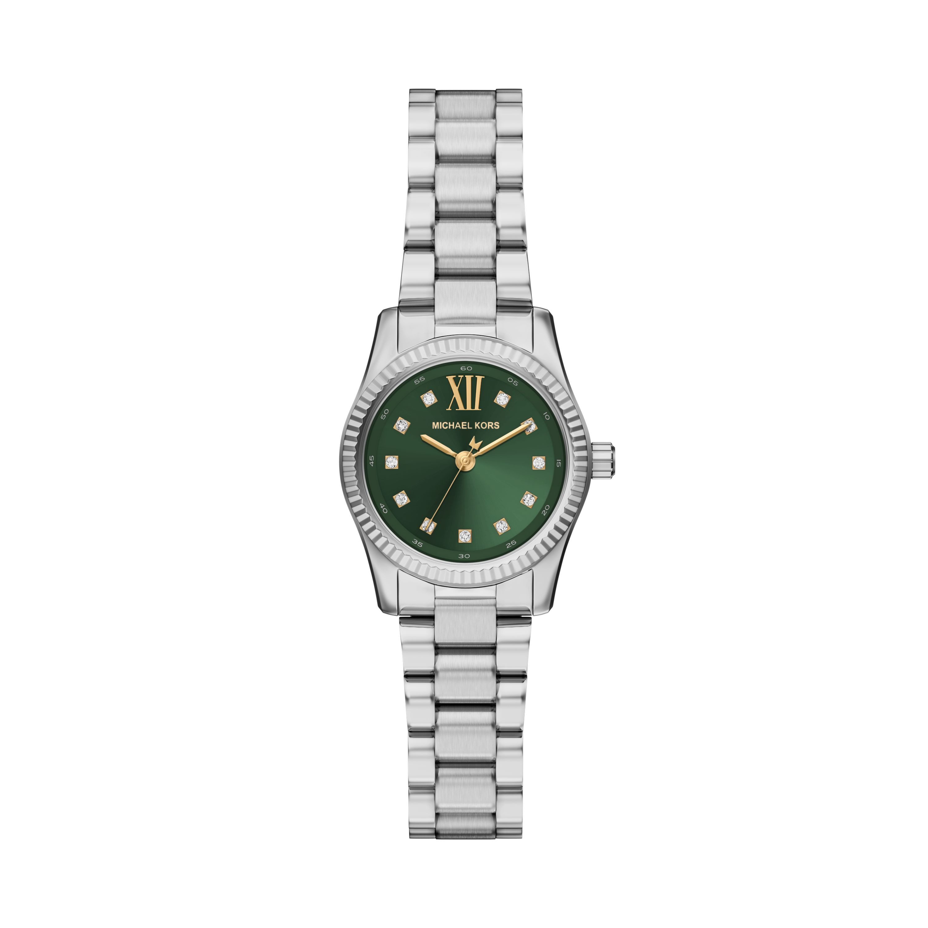 MICHAEL KORS Quarzuhr LEXINGTON MK7580, Armbanduhr, Damenuhr, Edelstahlarmband, analog, Glassteine