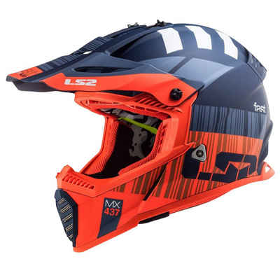 LS2 Motocrosshelm LS2 MX437 Fast Evo Xcode Neon Orange-Blau Matt