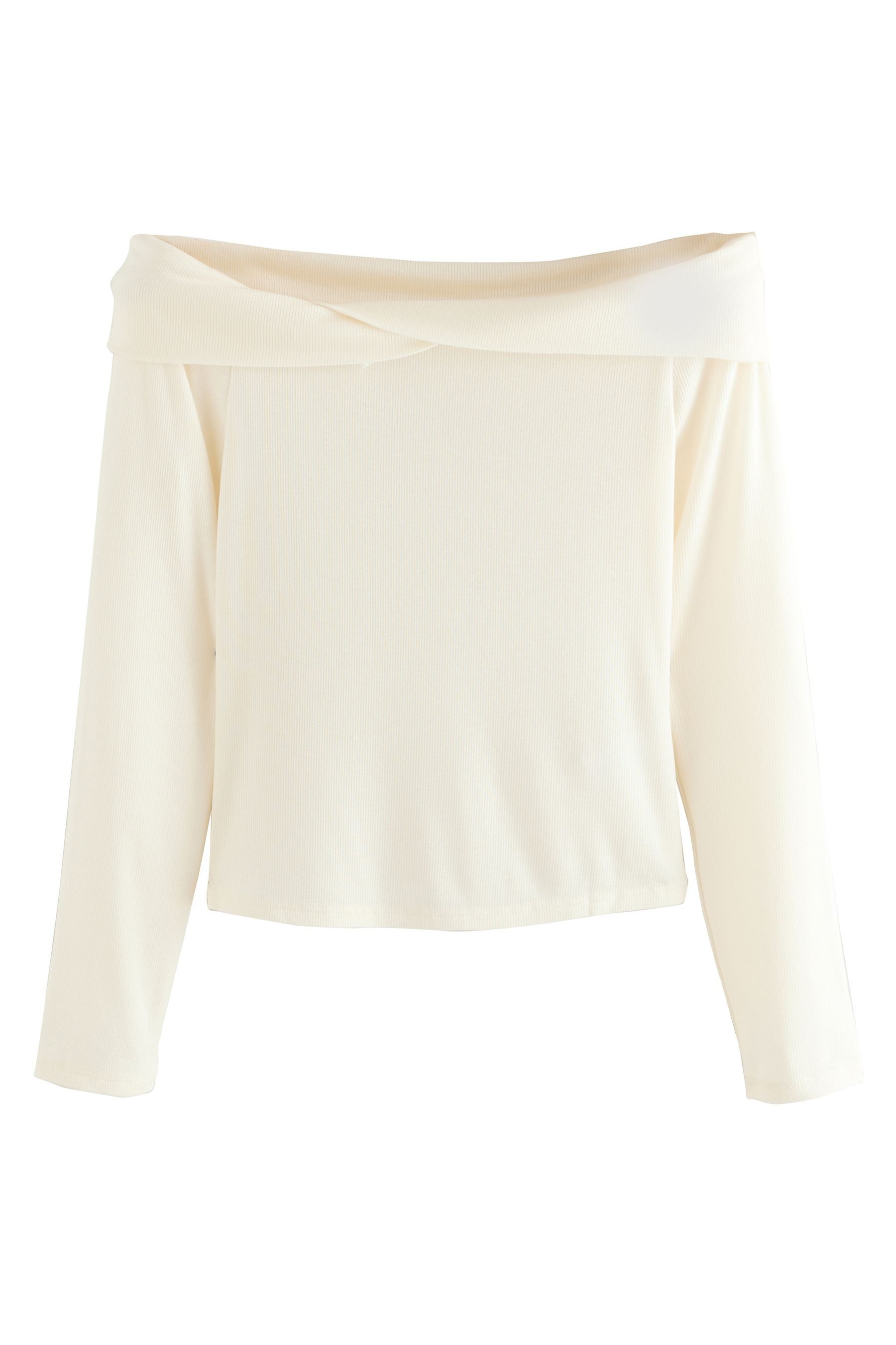 Next Blusenshirt Schulterfreies Langarmoberteil mit Lyocell (1-tlg)