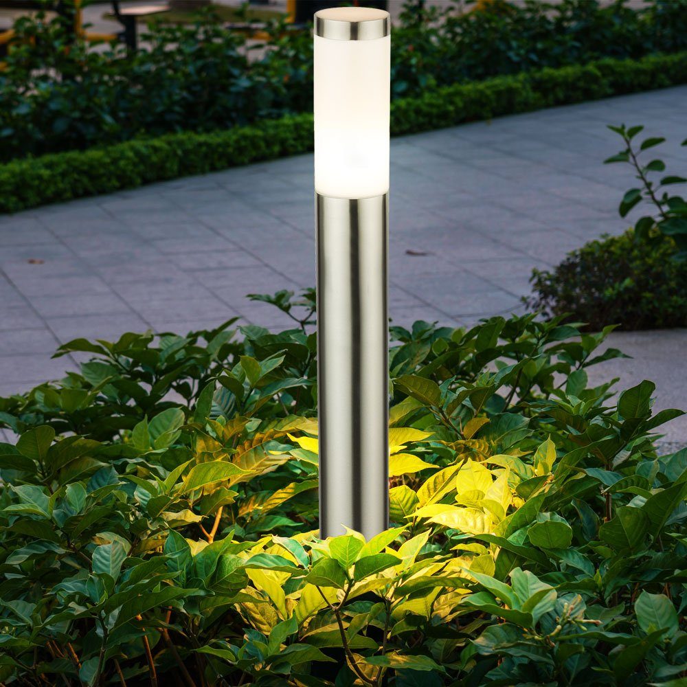 Silber inklusive, Außenleuchte LED Gartenlampen Wegeleuchte Leuchtmittel Stehlampe Warmweiß, braun außen Außen-Stehlampe, etc-shop schwarz