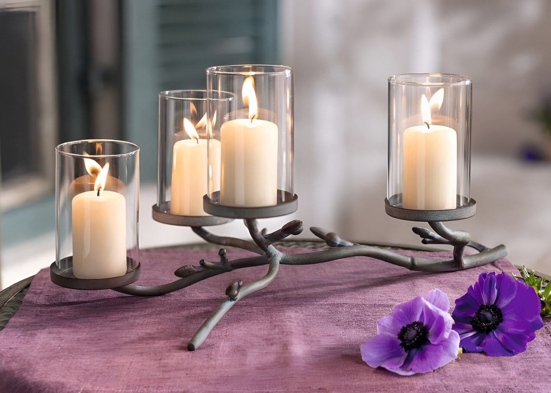Dekoleidenschaft Tischkerzenhalter "Zweig" aus Metall, 4 günstig online kaufen