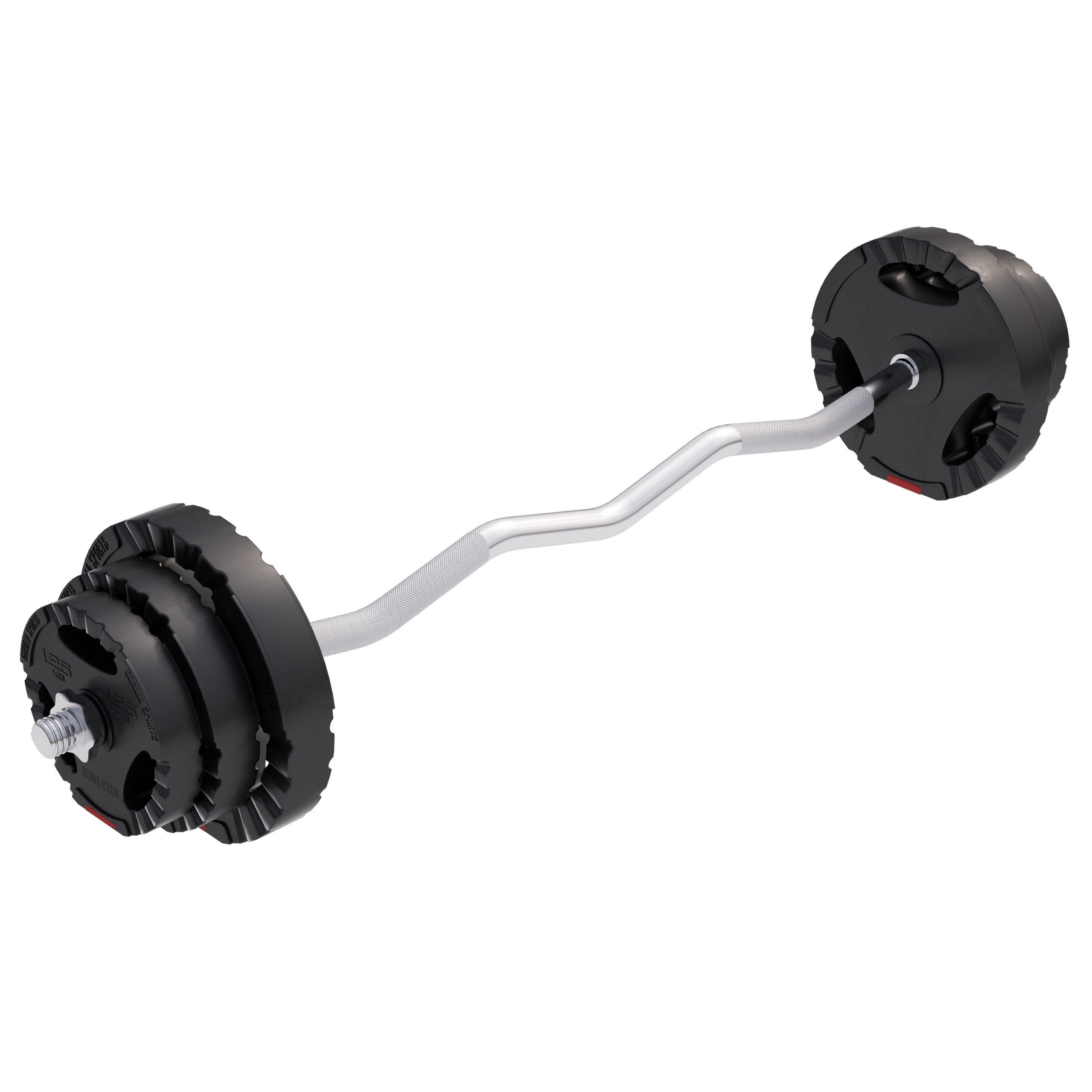 Hantel-Set 25kg, SZ Curlstange 120cm, 2x1,5 kg, 2x2,5kg, 2x5kg, 30mm, Kunststoff