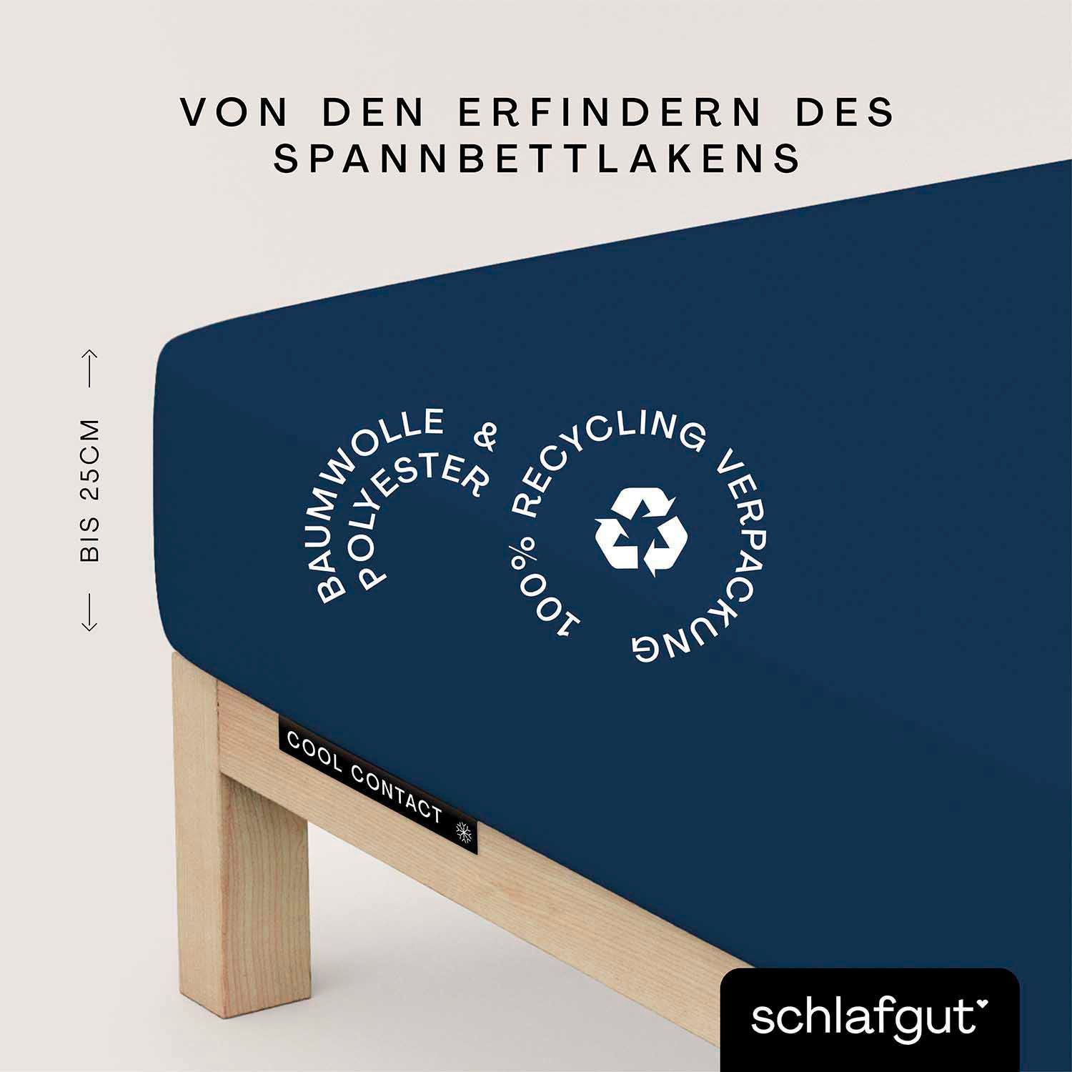 Schlafgut Spannbettlaken Cool Contact, Microfaser, Gummizug: rundum, (1 Stück), 100% gekämmte Mikrofaser