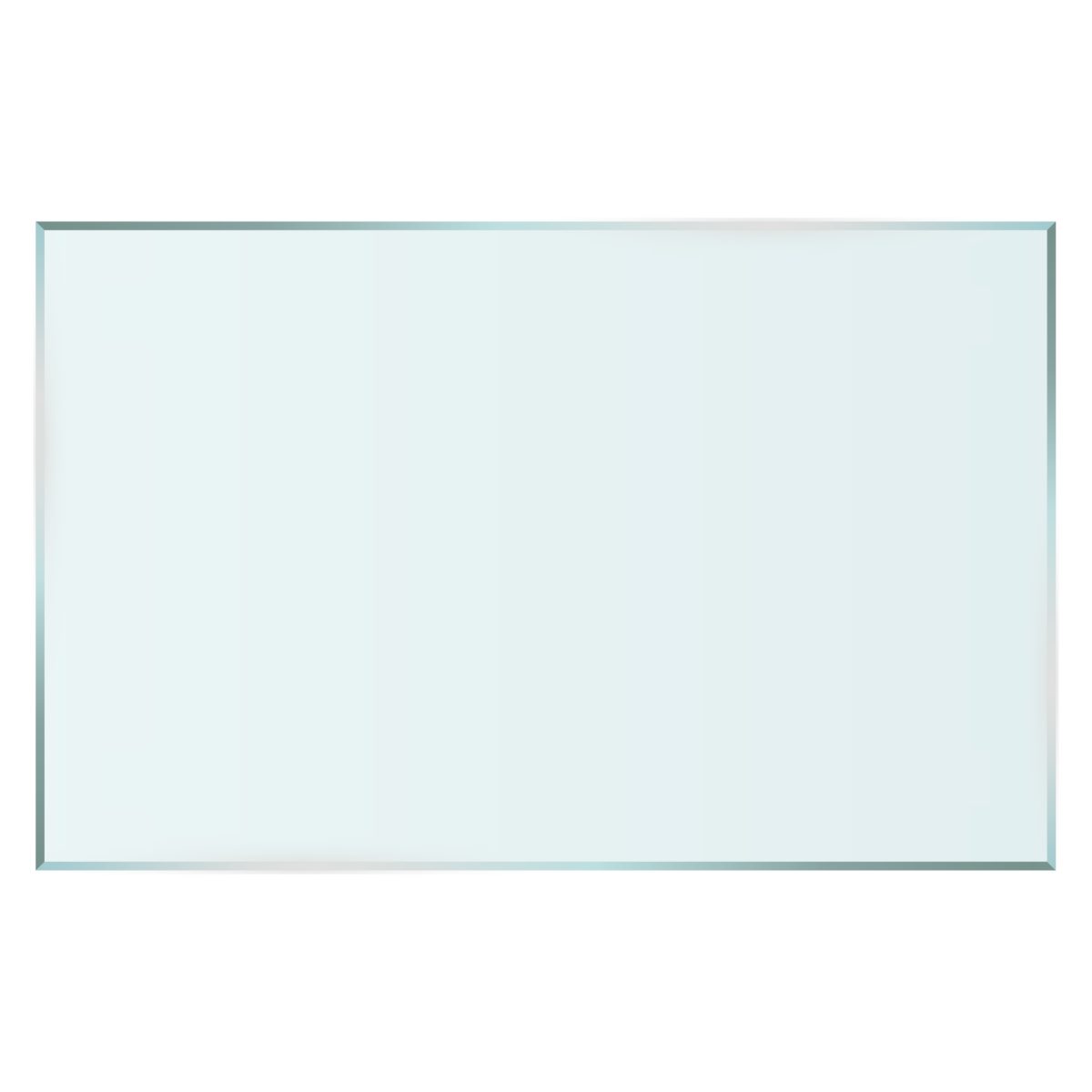 HOOZ Tischplatte Glasplatte 100x50x0,6 cm mit Facettenschliff - Klarglas, rechteckig