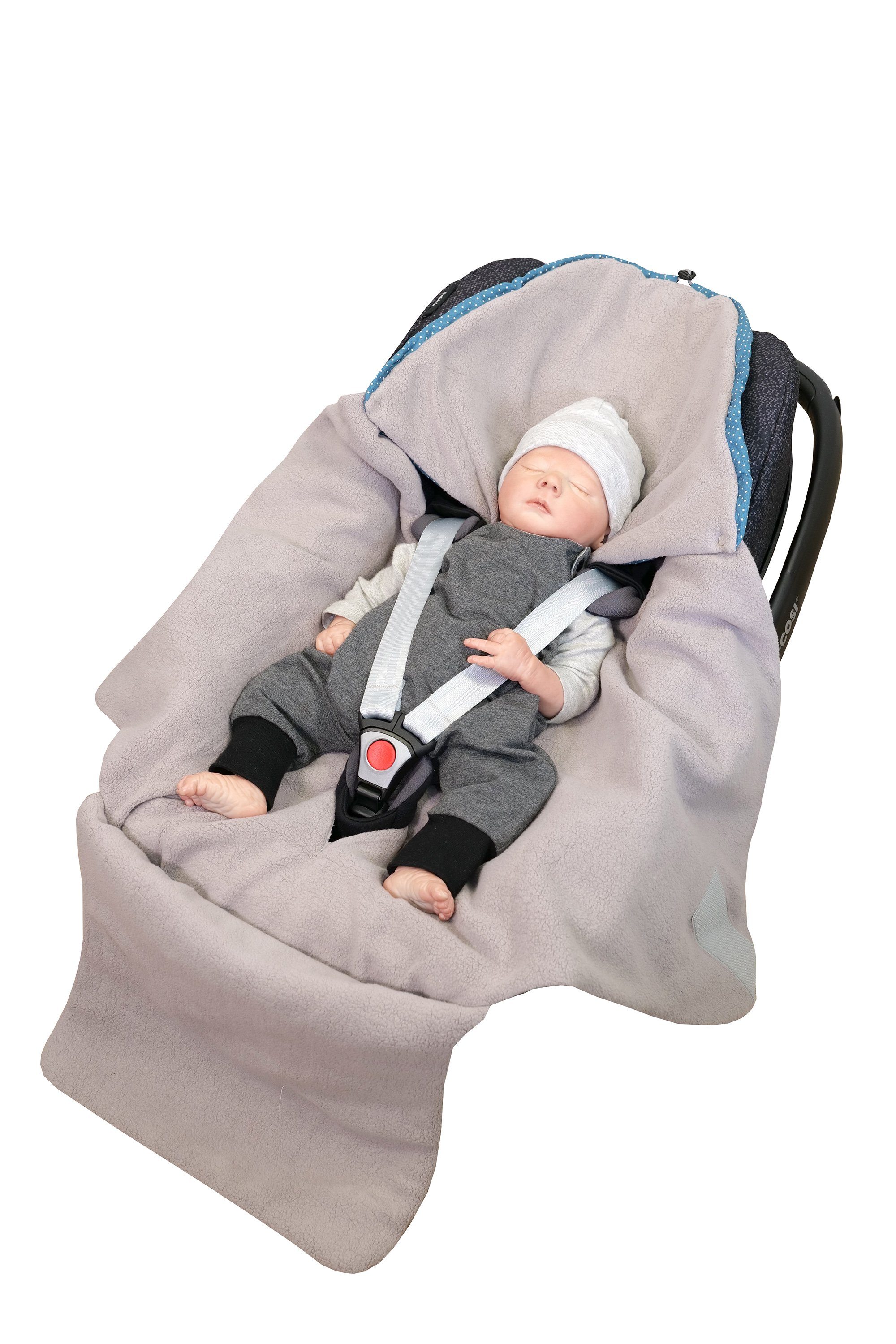 Einschlagdecke Sommer-Einschlagdecke Babyschale Waldtiere Petrol (0 günstig online kaufen