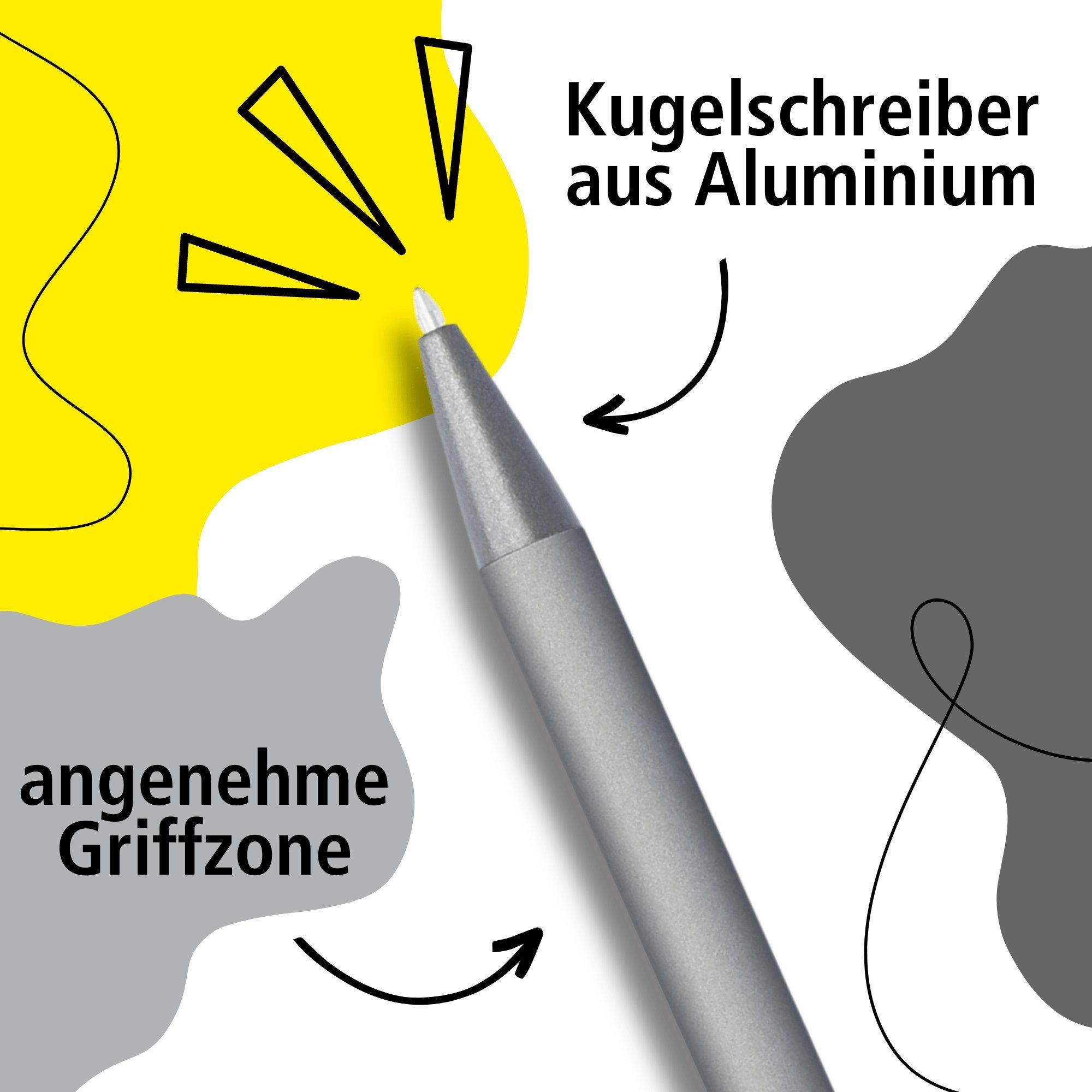 Pen Softtouch-Feeling Pure Grey Kugelschreiber Online Soft Metal aus Aluminium, Druckkugelschreiber, mit