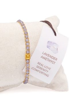 SAMAPURA Armband Lavendel Amethyst Armband, Gold Faden