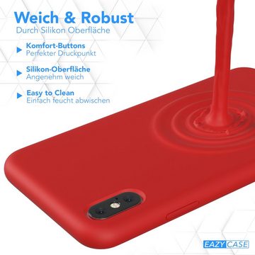 EAZY CASE Handyhülle Premium Silikon Case für iPhone X / iPhone XS 5,8 Zoll, Smart Slimcover mit Displayschutz Handy Softcase Silikonhülle Etui Rot