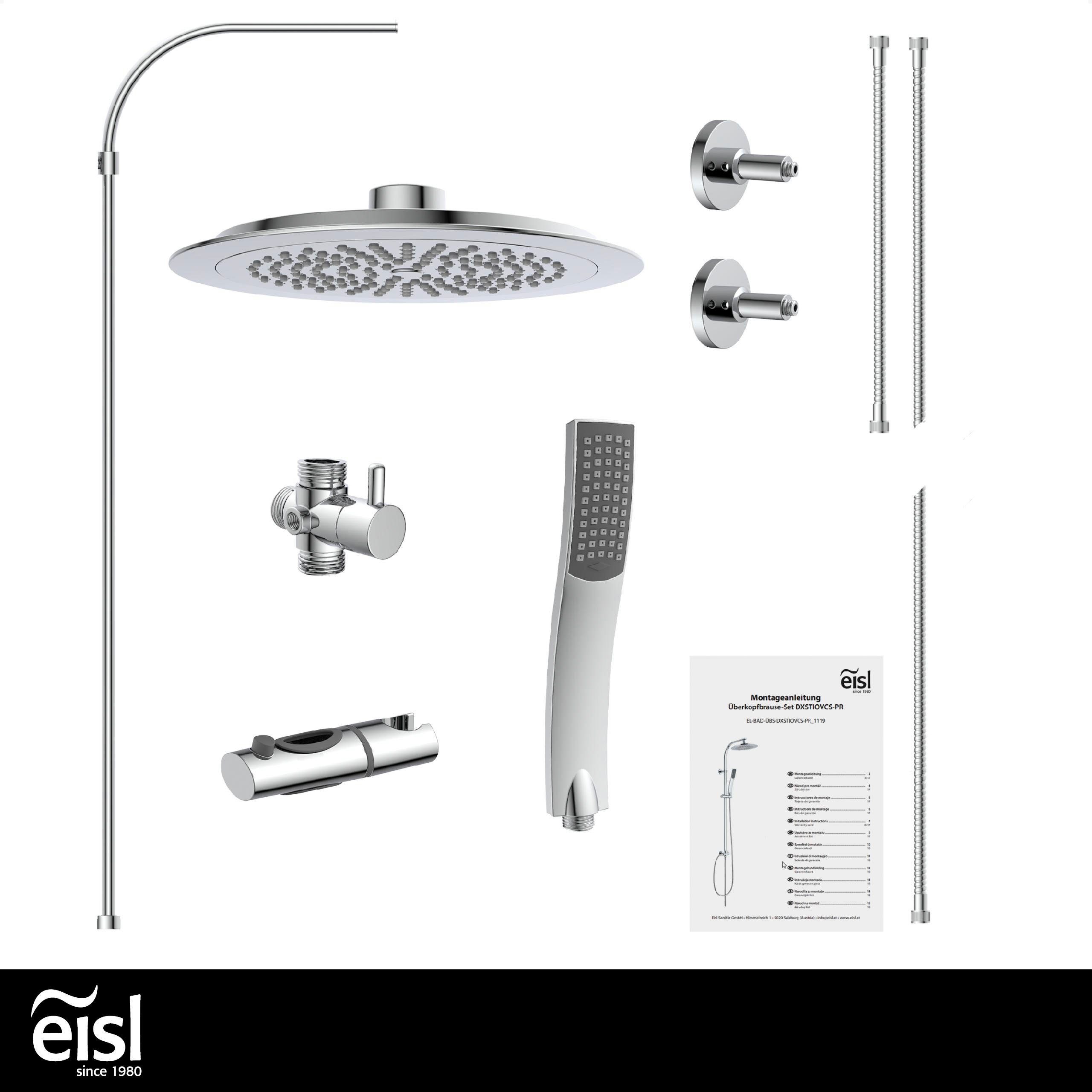 Eisl Duschsystem STILOVAL, Höhe 101 cm, Regendusche ohne Armatur, Duschsystem mit Kopfbrause und Handbrause