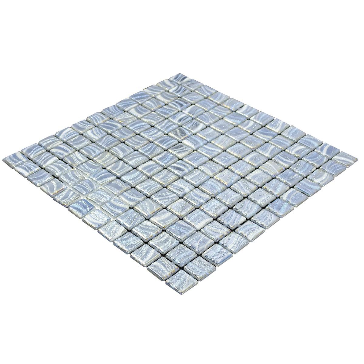Mosafil Mosaikfliesen Glas Schwimmbad Pool Mosaik Marisburg Glitzer, Glas-Ecoglas 31.600x31.600, blau, Punktverklebt - Frostsicher - Wasserdicht - Wasserfest - Rutschfest