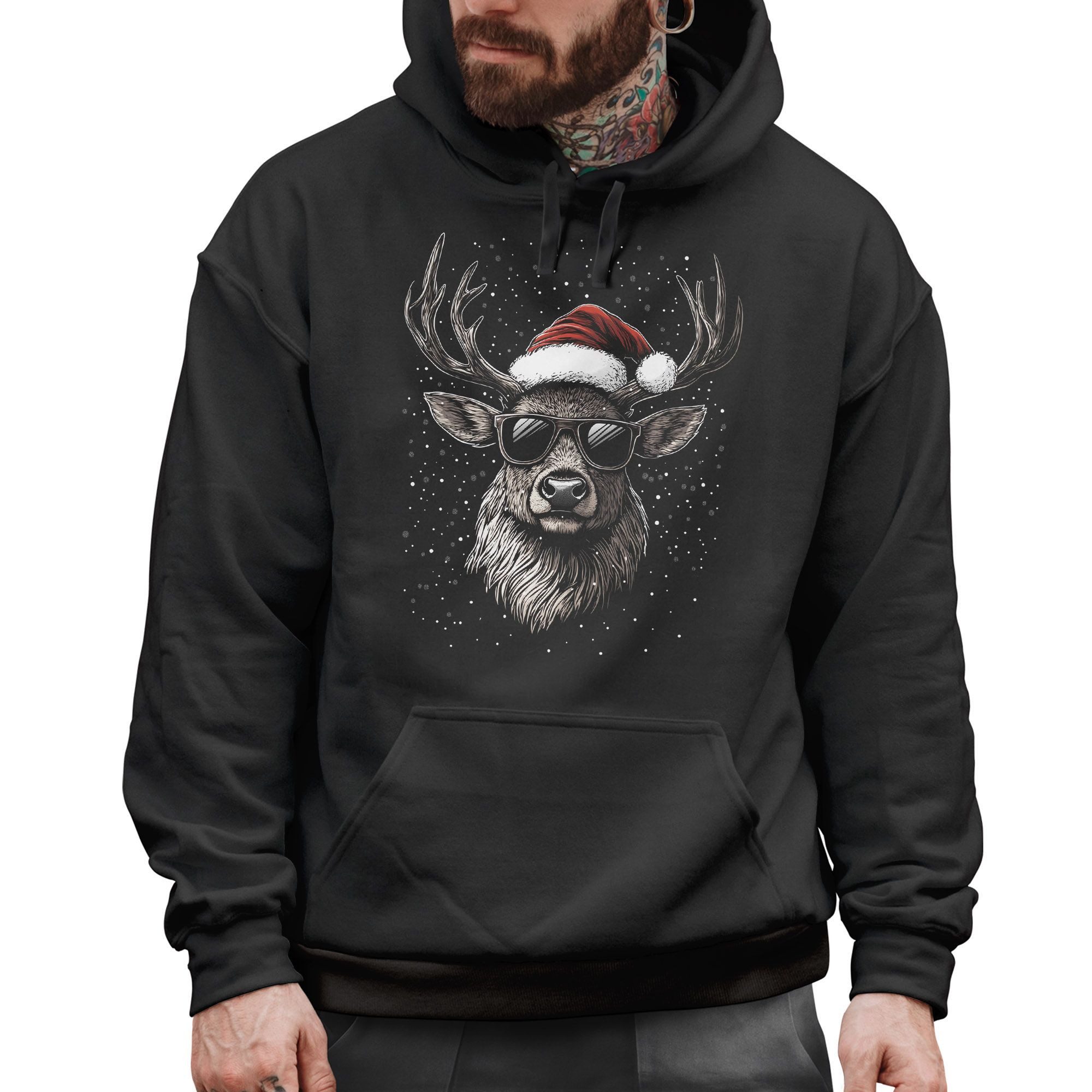 MoonWorks Hoodie Hoodie Herren Weihnachten Kapuzen-Pullover Rentier Hirsch günstig online kaufen