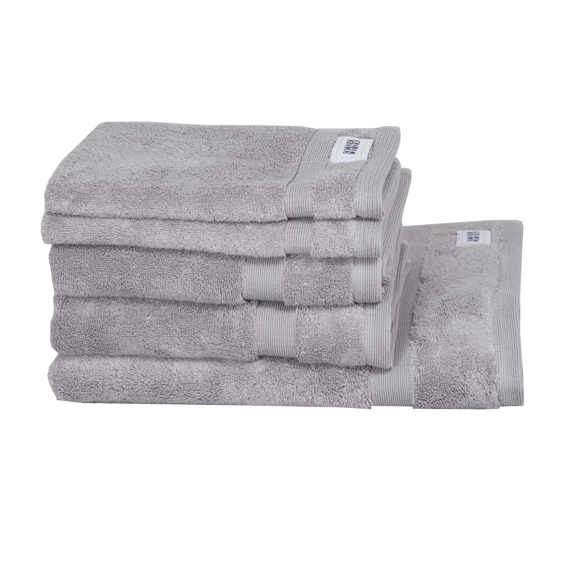 SCHÖNER WOHNEN-Kollektion Handtuch CUDDLY Handtuch Set, Baumwolle (Spar-Set, 5-St), 5er Set (1x 140x70 cm / 2x 100x50 cm / 2x 50x30 cm) in Hellgrau
