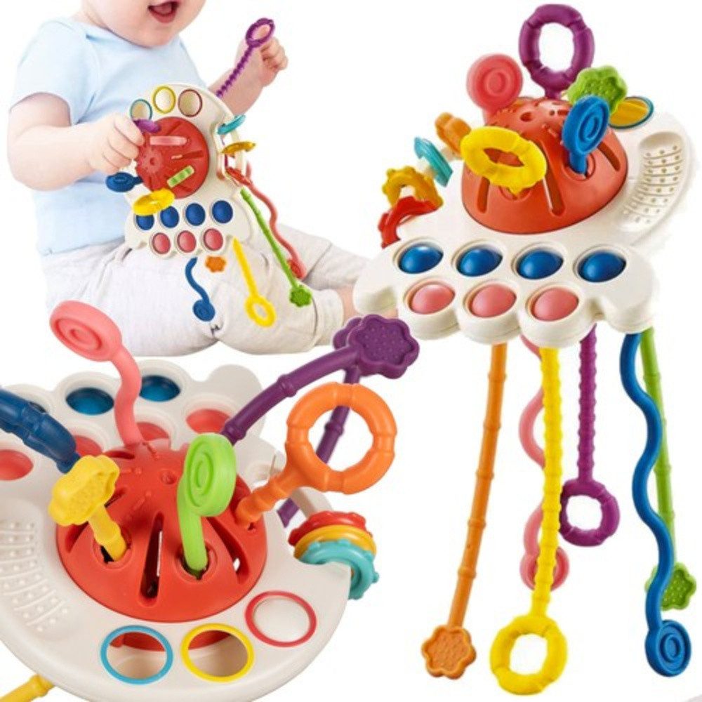 ISO TRADE Lernspielzeug Kinderspielzeug Sinnesspielzeug Beißring (Spar-Set, 1-St., Sensorisches Spiel), Baby Lernspiel