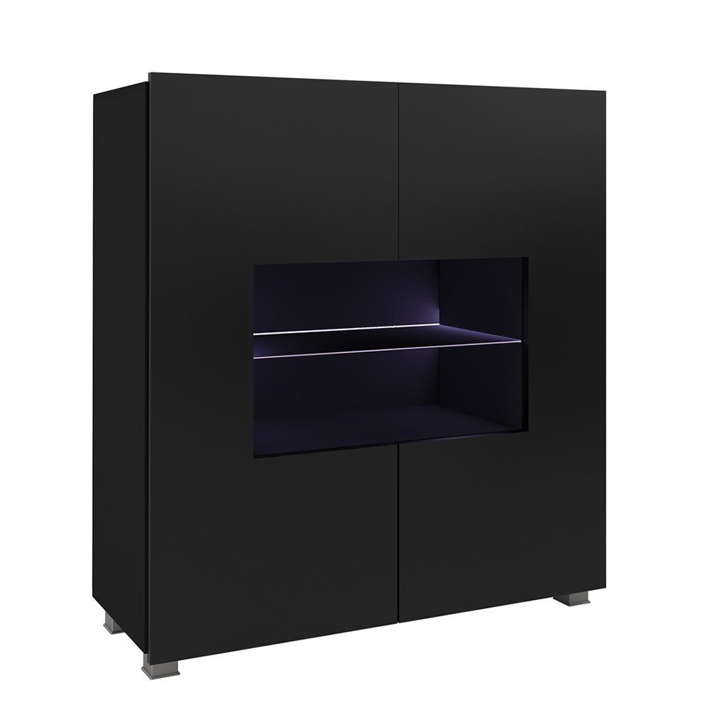 Lomadox Highboard CAIRNS-132, in schwarz Hochglanz, günstig online kaufen
