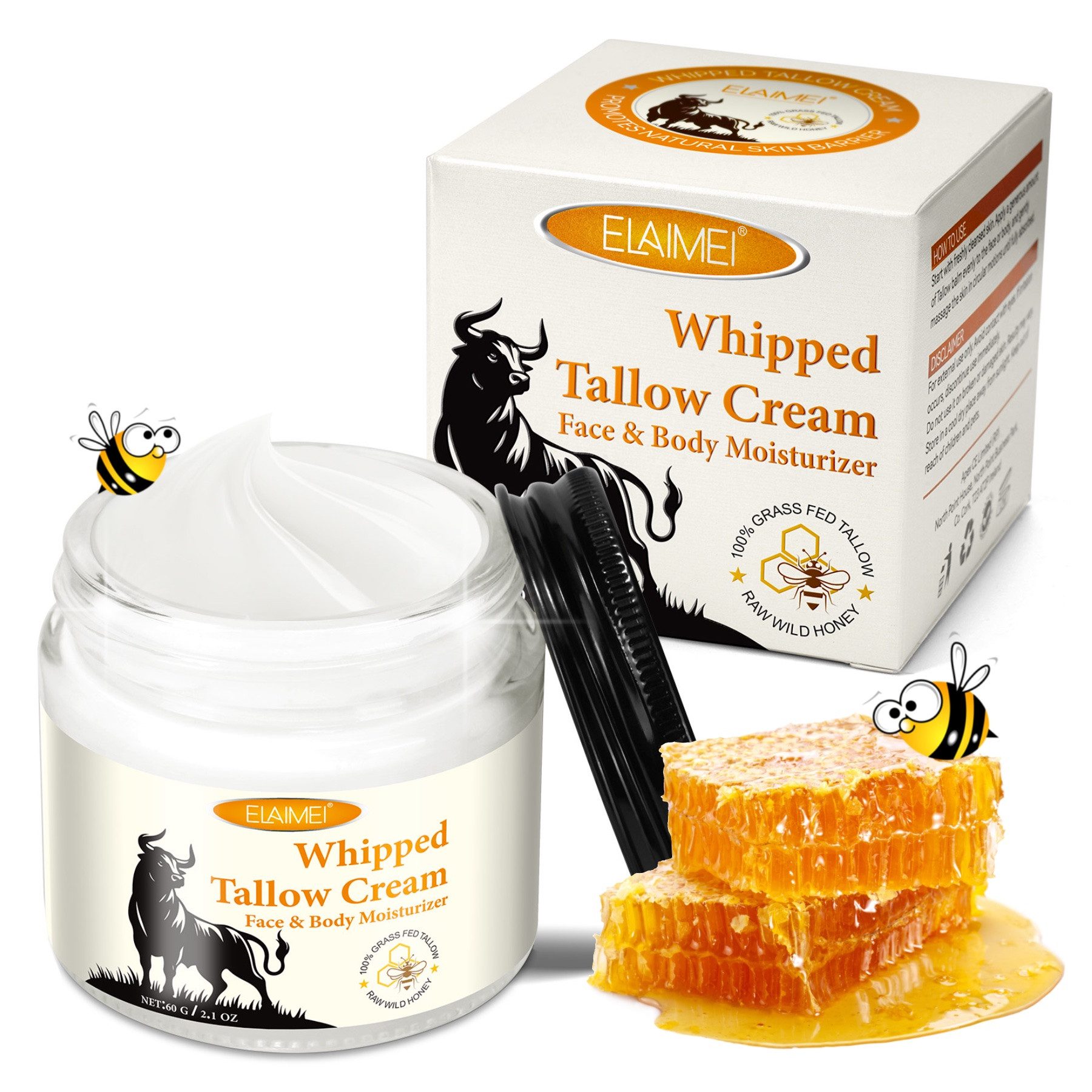 Hautcreme Gesicht Creme Rindertalg Honig Beef Tallow Hautpflege Hautpflegecreme