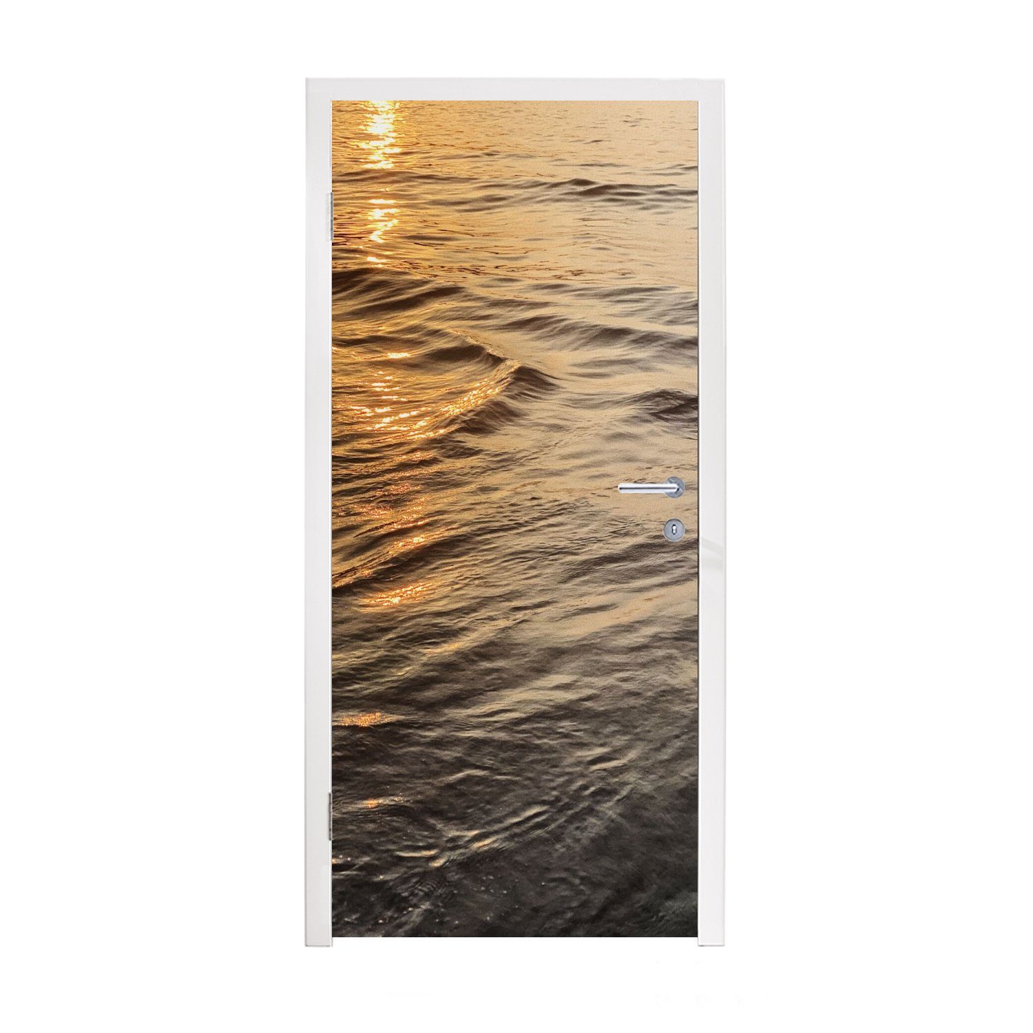 MuchoWow Türtapete Meer - Sonne - Wasser, Matt, bedruckt, (1 St), Fototapete für Tür, Türaufkleber, 75x205 cm | Türtapeten