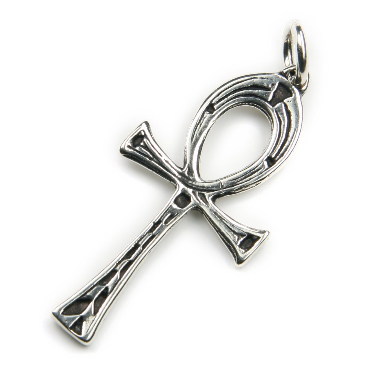Kettenanhänger Ankh Kettenanhänger 925 Silber Oxidiert 4cm Symbo