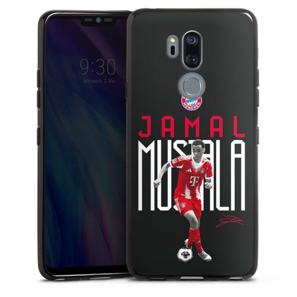 DeinDesign Handyhülle FC Bayern München Jamal Musiala Offizielles Lizenzprodukt, LG G7 ThinQ Silikon Hülle Bumper Case Handy Schutzhülle