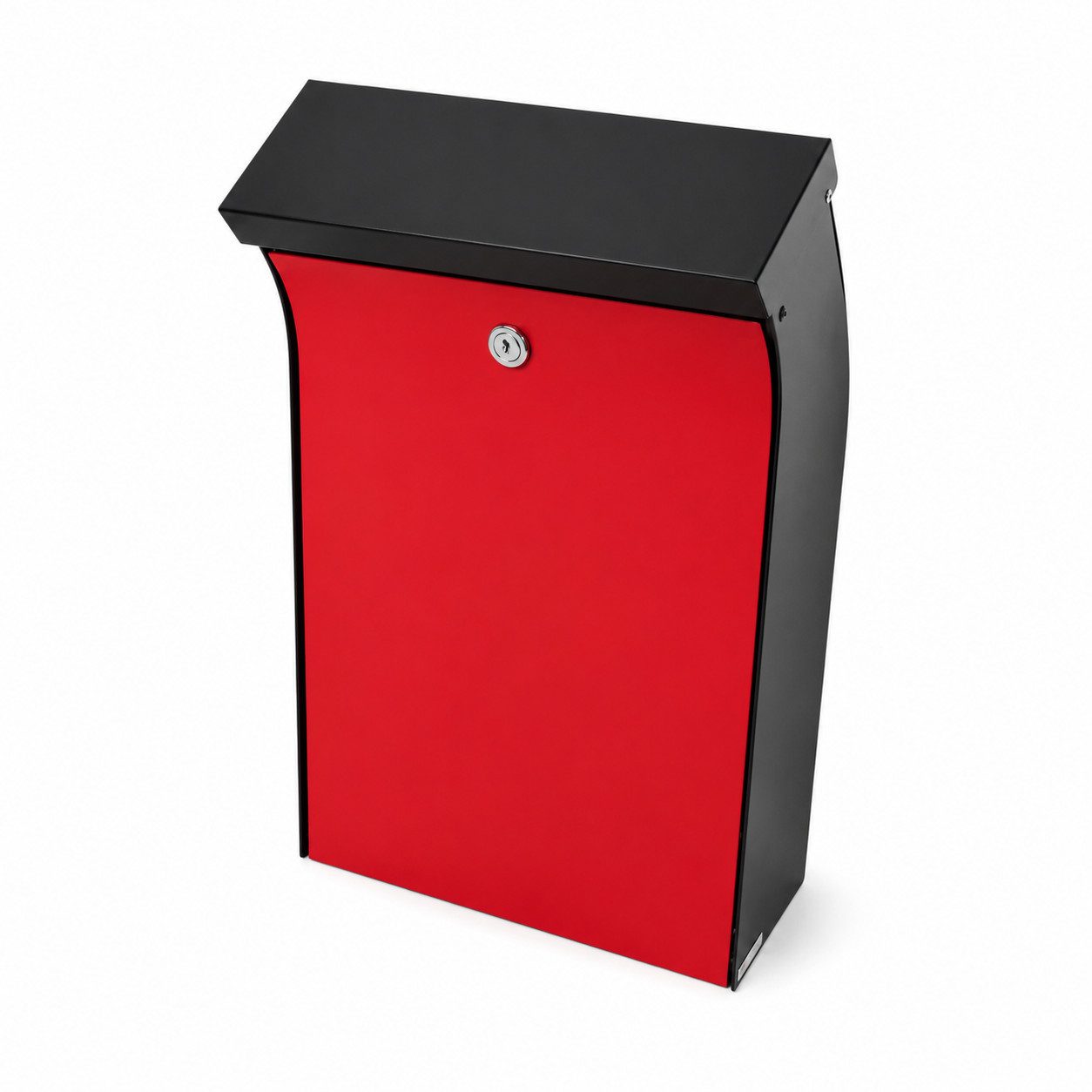 Max Knobloch Briefkasten KNOBLOCH Briefkasten BENT DB7030 Schwarz/Rot, abschließbar / gebogene Front / zweifarbige Ausführung