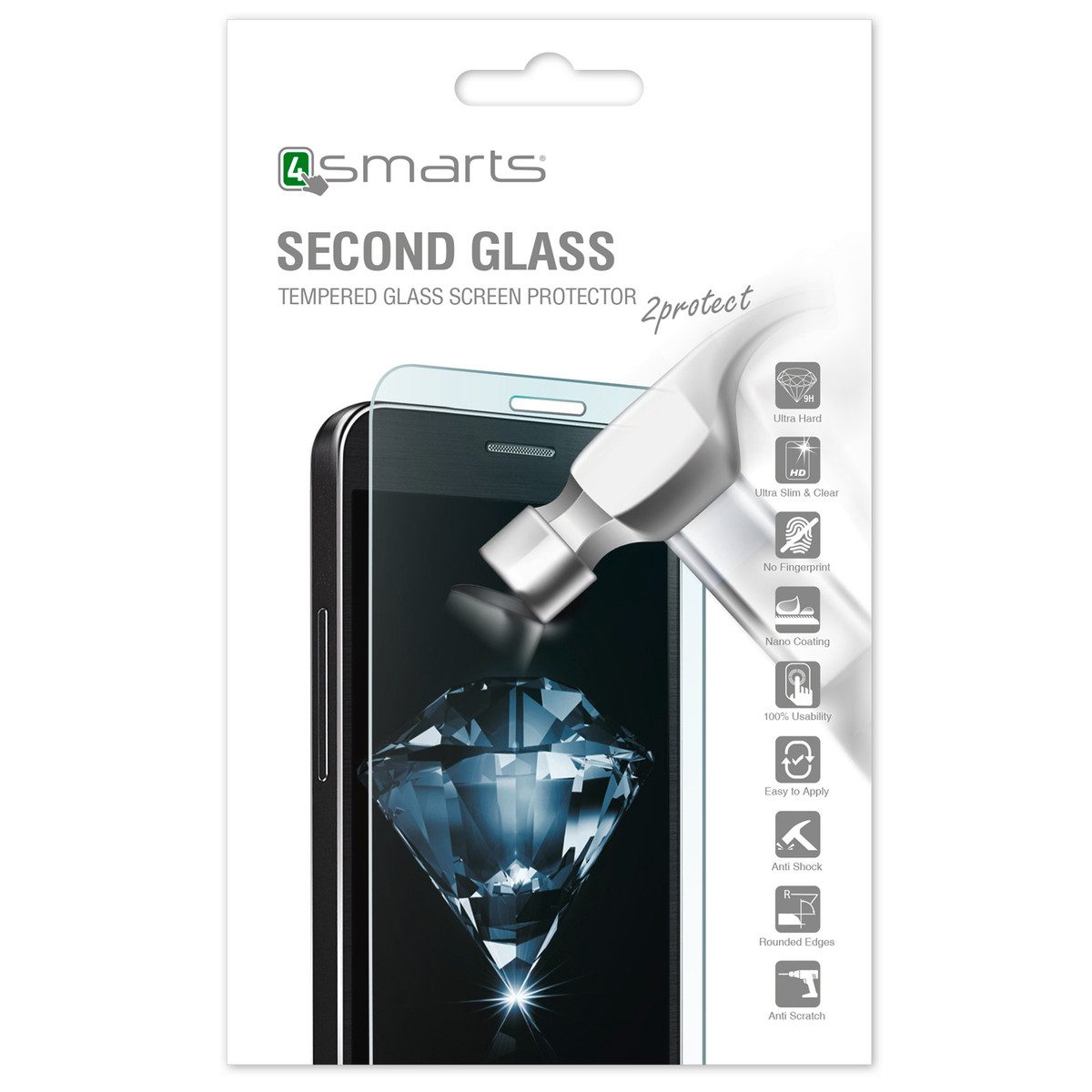 4smarts Displayschutzglas 4smarts Second Glass 2.5D für Apple iPhone SE/7/8
