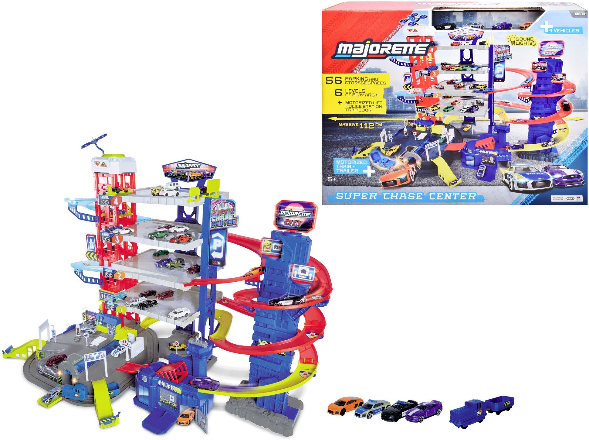 majORETTE Spiel-Parkgarage Super Chase Center, mit Licht und Sound günstig online kaufen