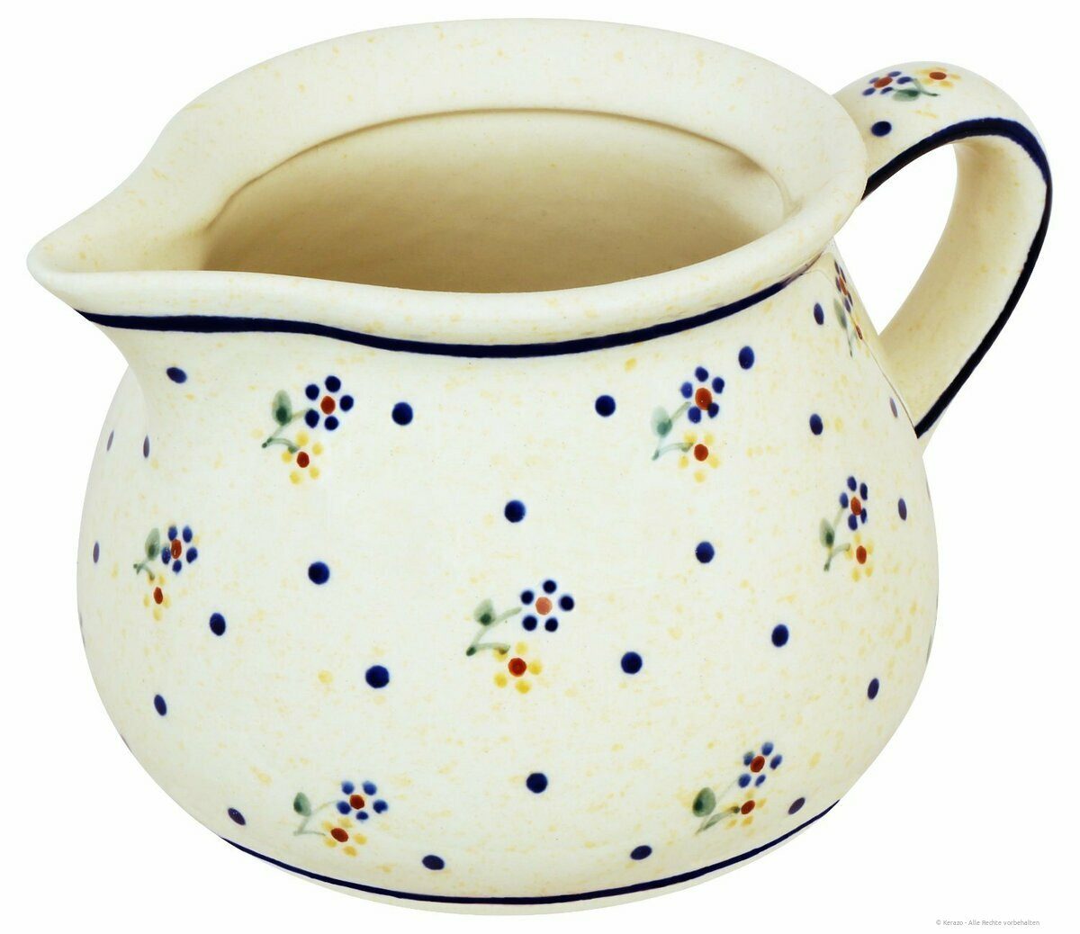 Bunzlauer Keramik Kanne Bunzlauer Keramik 600 ml Milchkanne Sahnegießer 16,3x10 cm, Dekor 111, 0,60 l