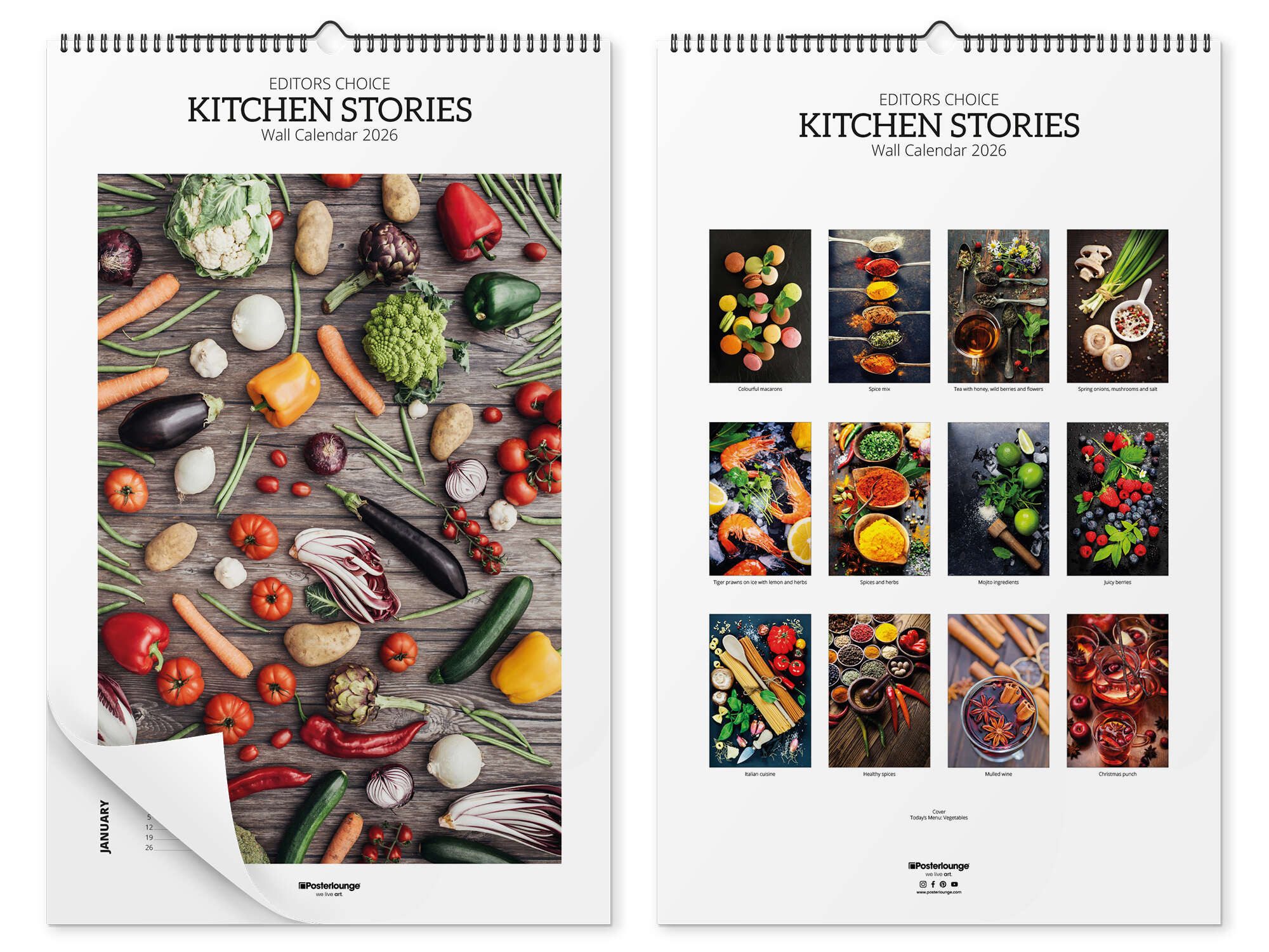 Posterlounge Плакат Editors Choice, Küchenkalender - Kitchen Stories 2026, Küche Mediterran