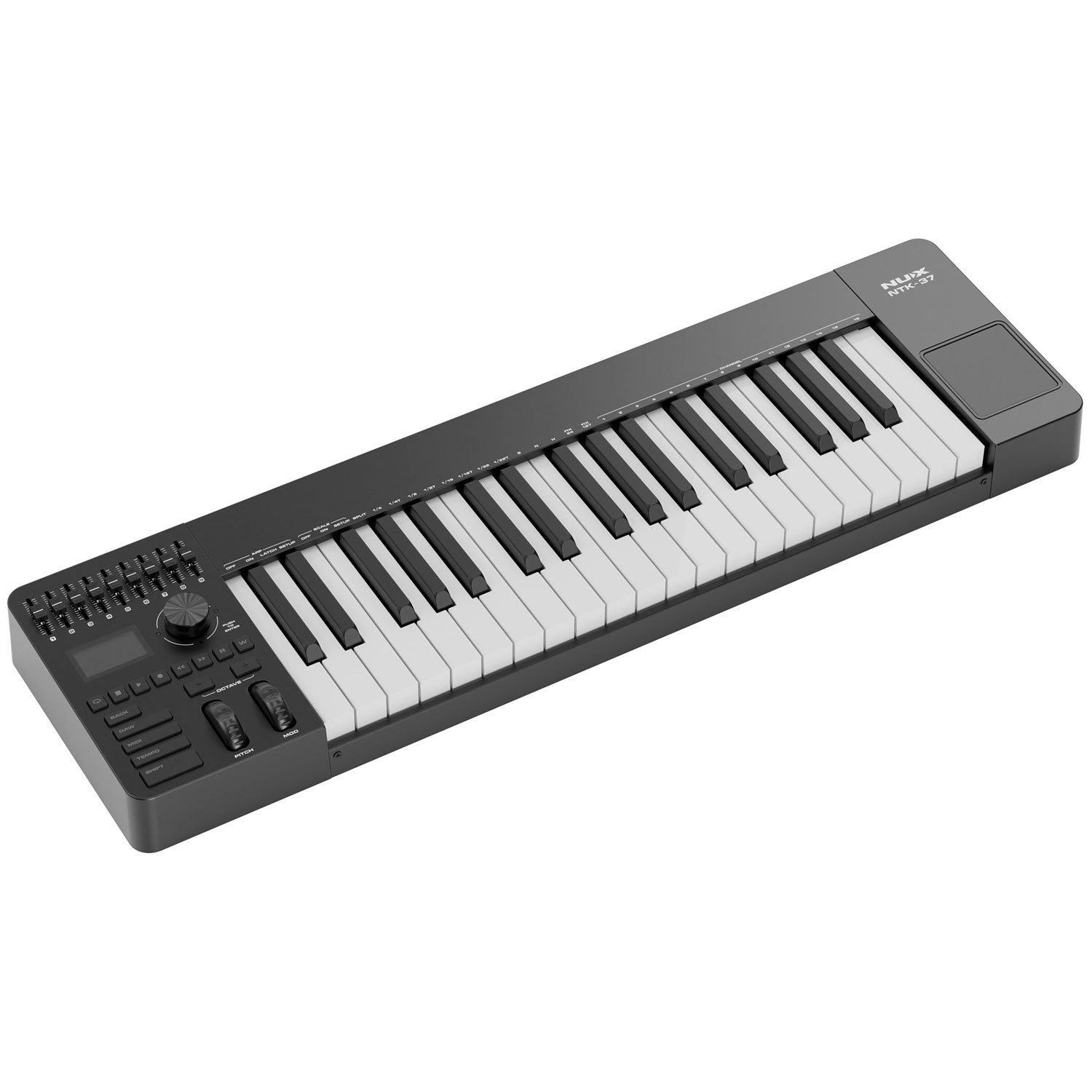 Nux Nux Keyboard NTK-37 USB MIDI Keyboard-Controller mit Midi Kabel Digitales Aufnahmegerät (Vorteils-Set mit MIDI Kabel)