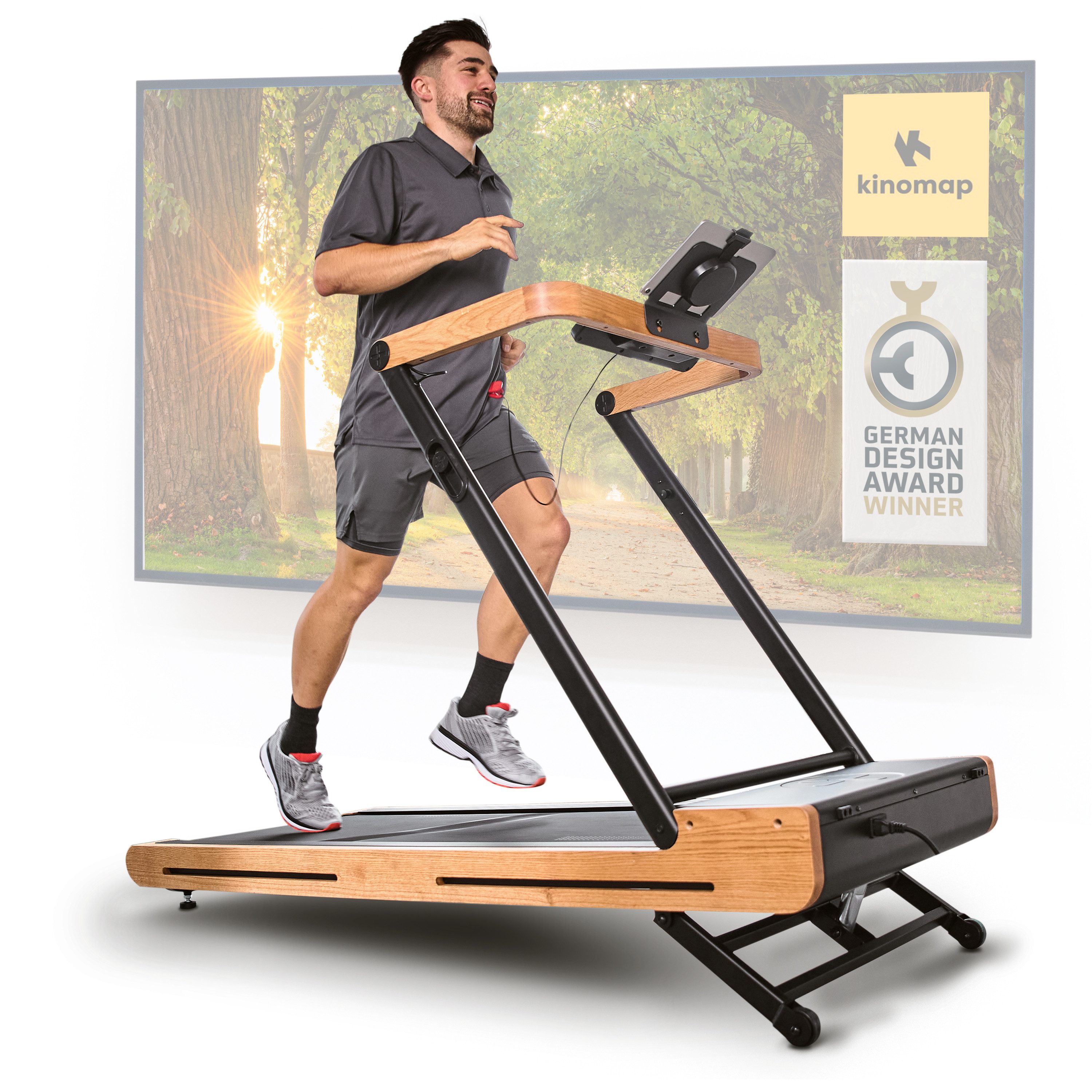 SportPlus Laufband SP-TM-1800-iE, SportPlus Holzlaufband, faltbar, App-Kompatibilität, FSC®-zertifiziert