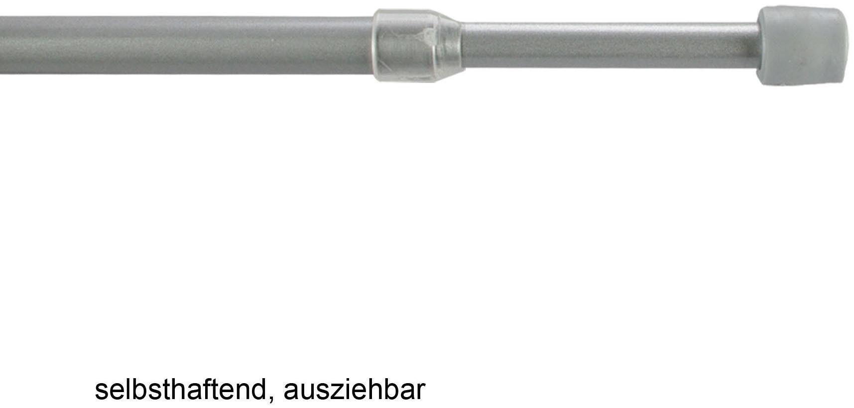 Scheibenstange Liedeco, 1-läufig, mattsilberfarben Pin-Soft, 12 ohne mm, ausziehbar, geklemmt Bohren, Ø