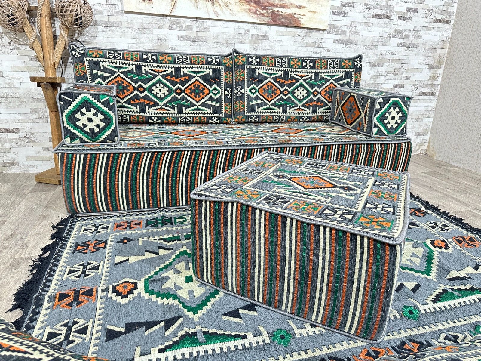 CaddeBuy Sofa Arabisches Majlis Sofa, Sitzecke, Sitzkissen, Orientalische Sofa, 10 Teile