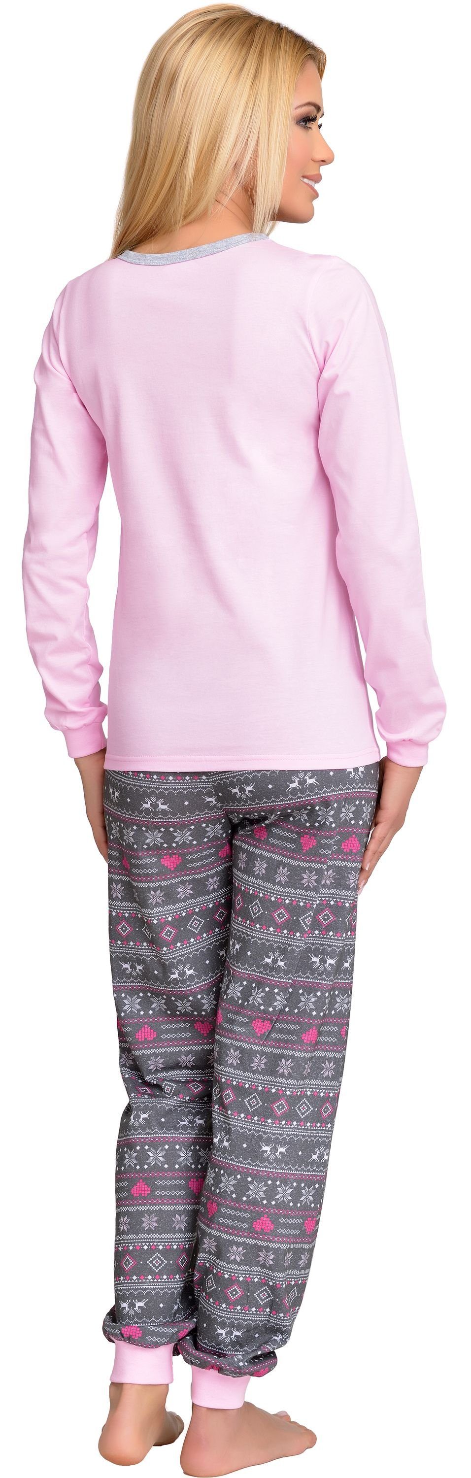 Style Schlafanzug Rosa/Graphite Merry Damen MSTR867 Schlafanzug