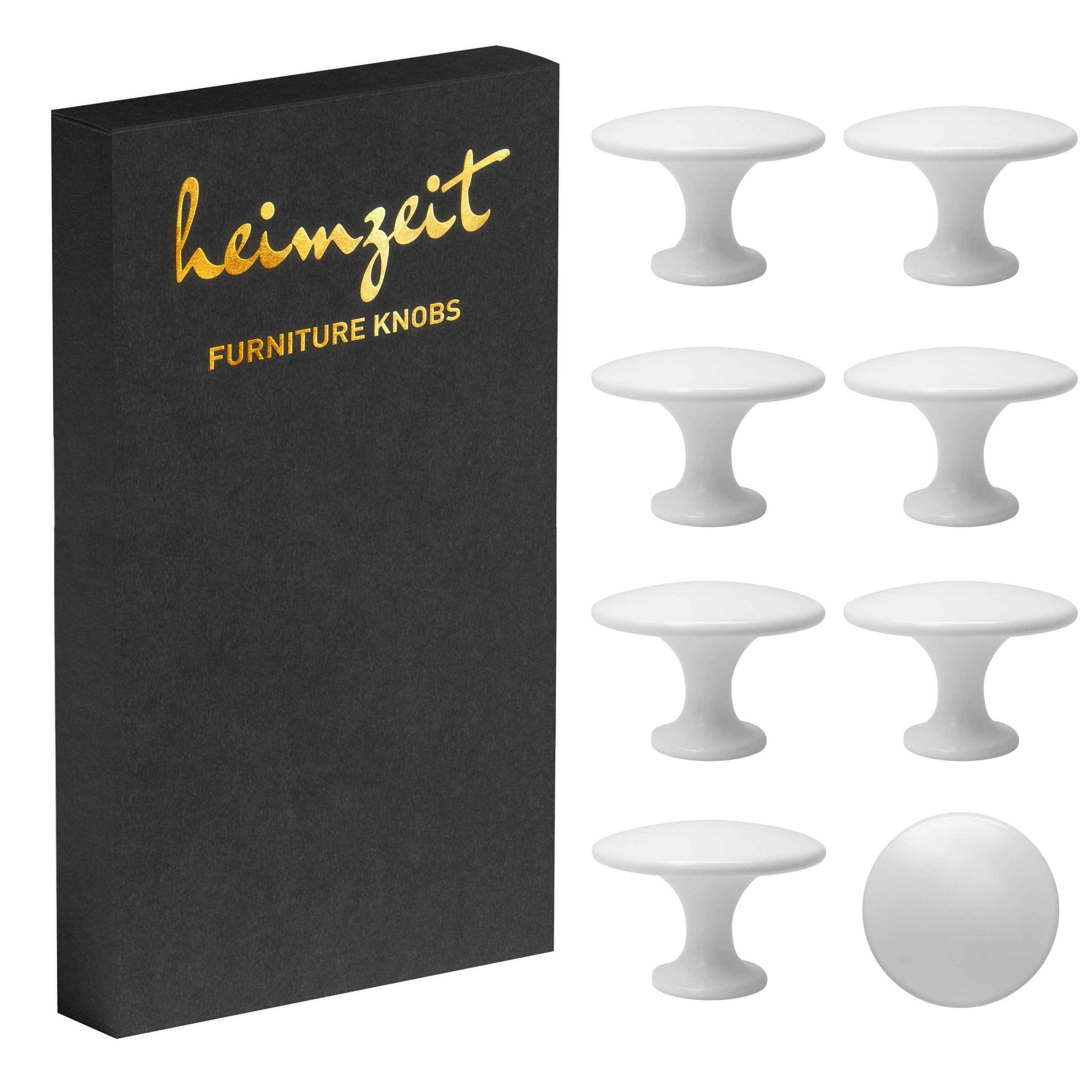heimzeit Möbelgriff heimzeit Möbelknöpfe Scandi - 8 Stück (Set), für Schubladen, Türen und Kommoden, inkl. Schraube